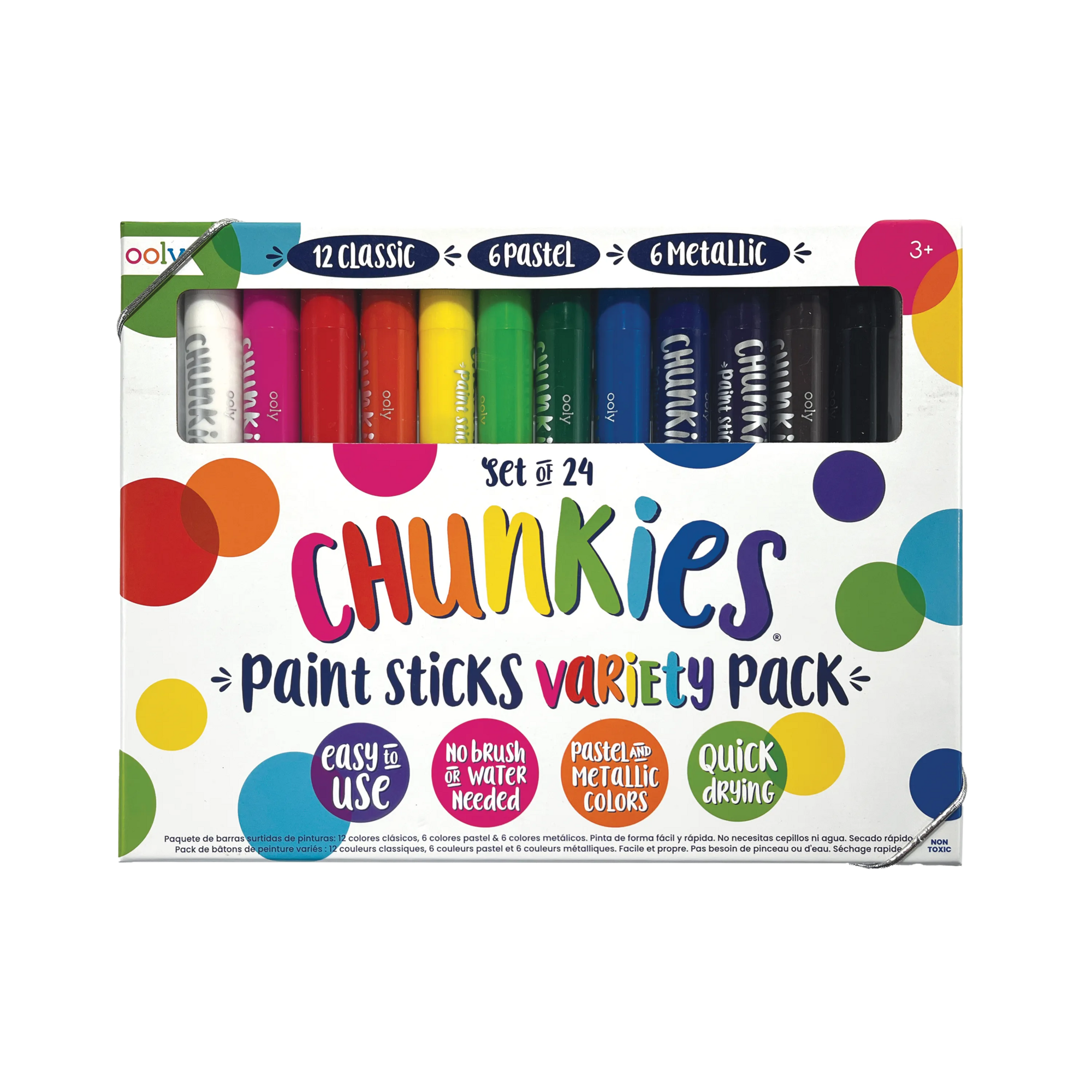 OOLY Chunkies Paint Sticks variety pack with original colors, pastel and metallic