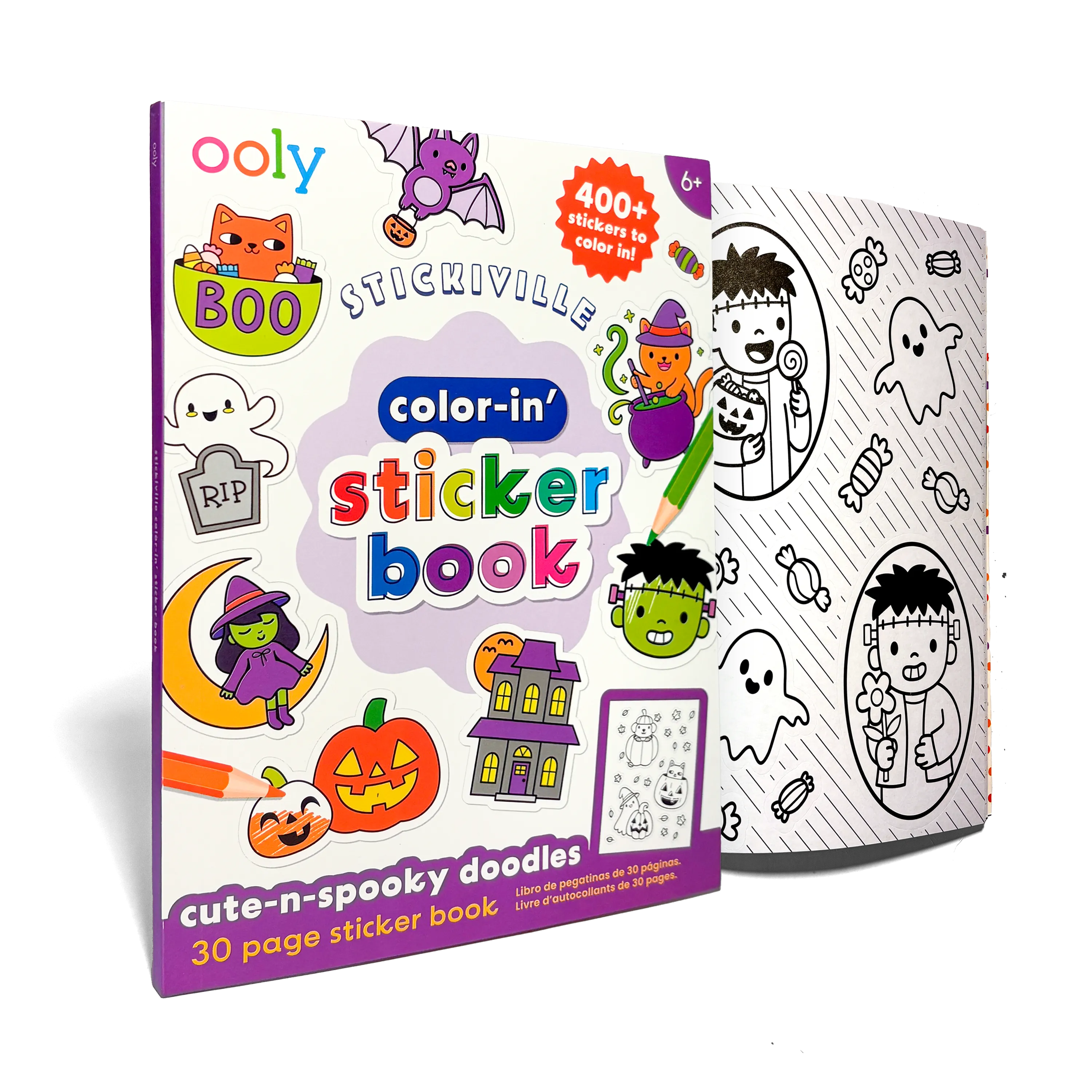 Stickiville Color-In' Sticker Book - Cute n Spooky Doodles - 400+ Stickers