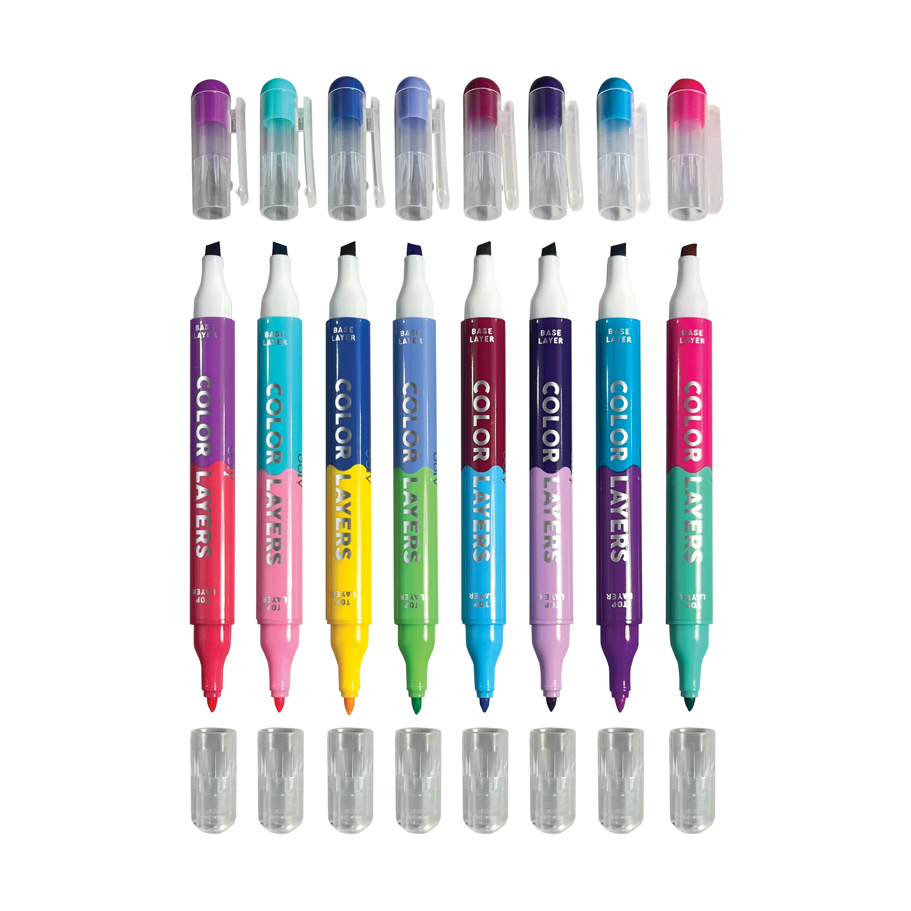 Color Layers double ended layering markers with caps off