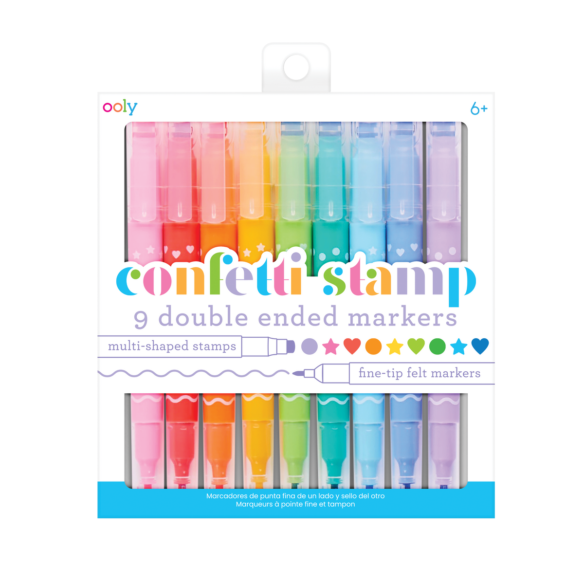 Confetti Stamp Double Ended Markers Stamp & Fine Tip Set 9