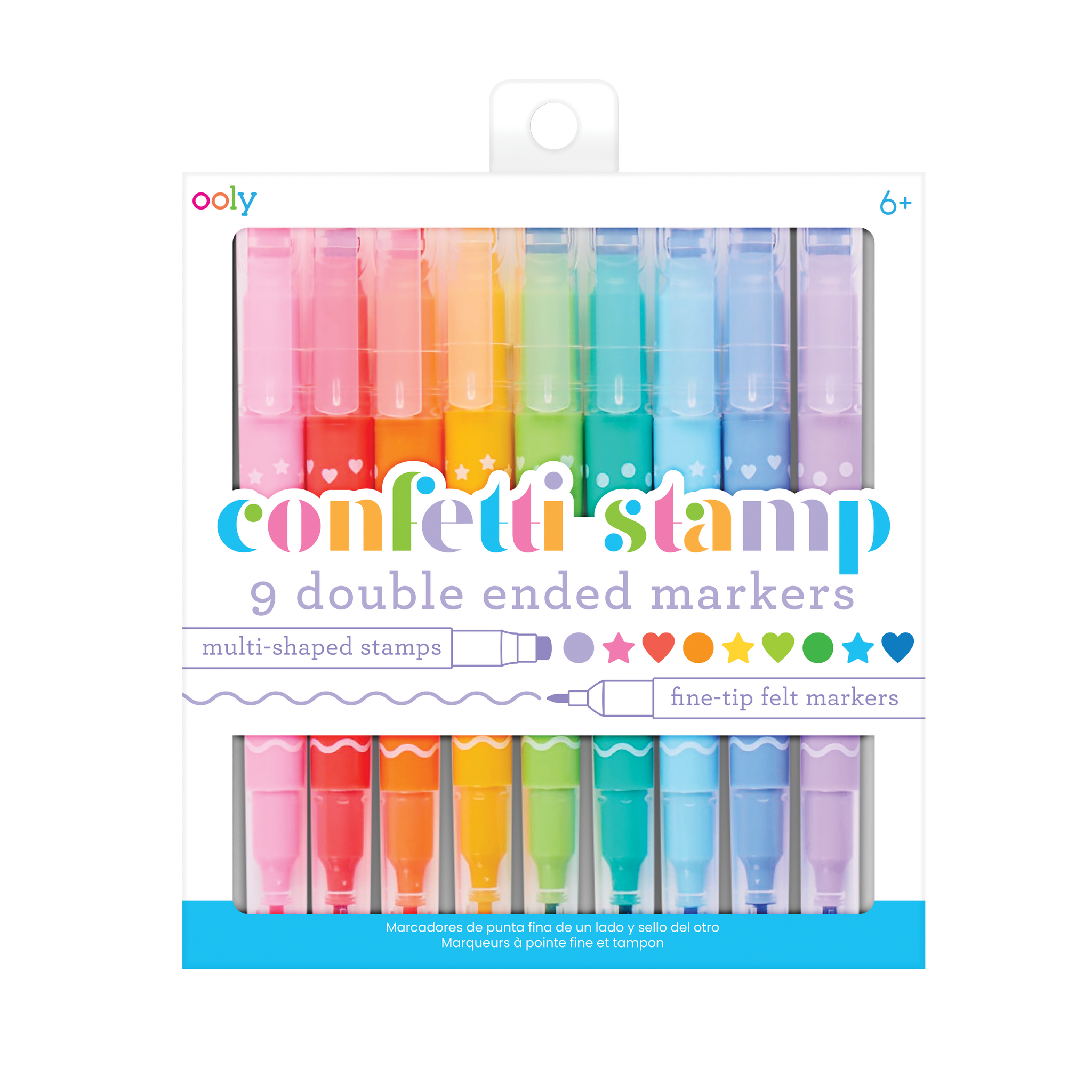 Confetti Stamp Double-Ended Markers - Set of 9 - OOLY