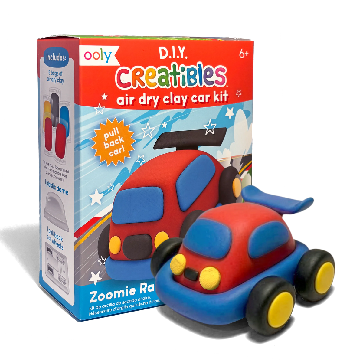 Creatibles Mini Air Dry Clay Car Kit - Zoomie Racecar