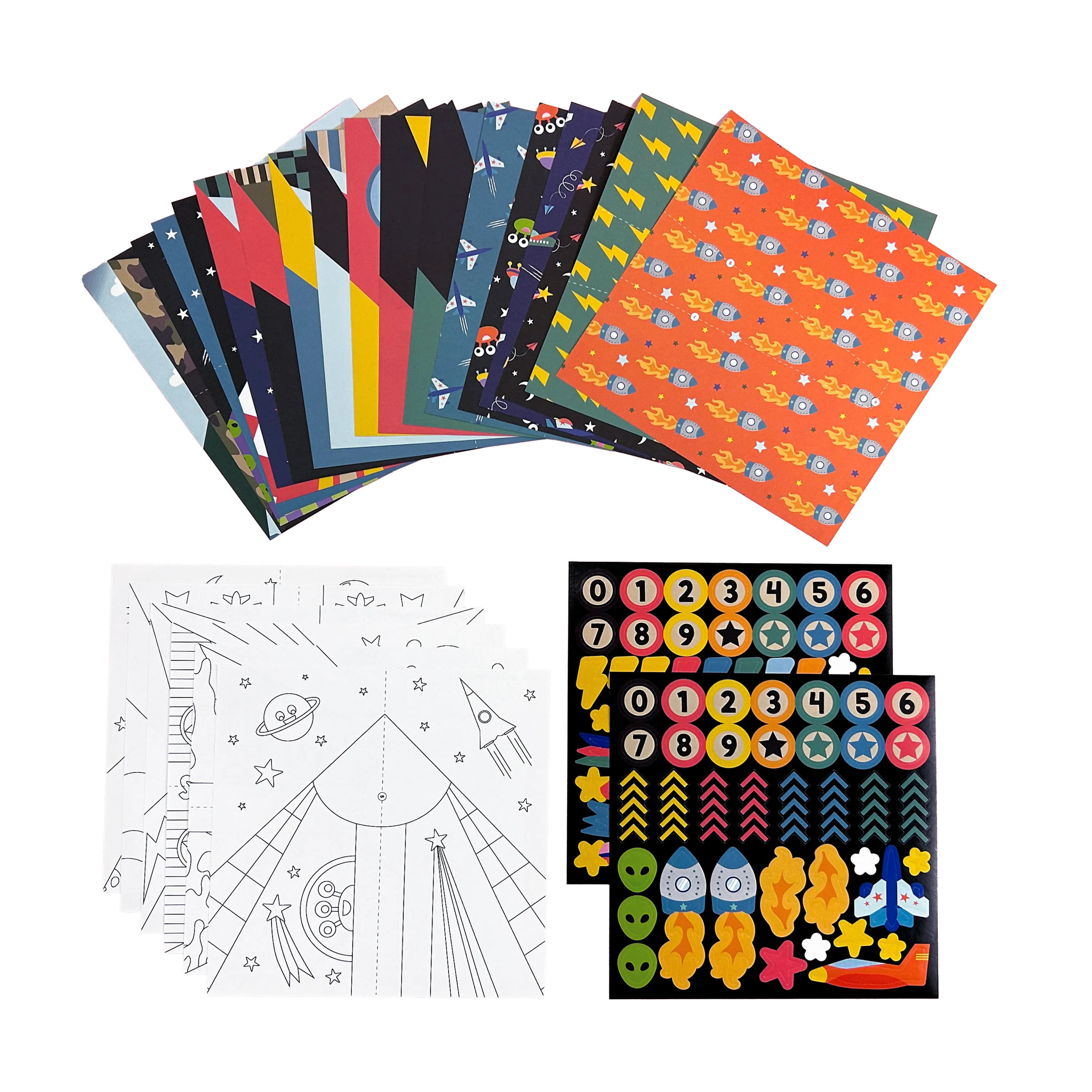 Full contents of OOLY DIY Paper Airplanes Activity Kit
