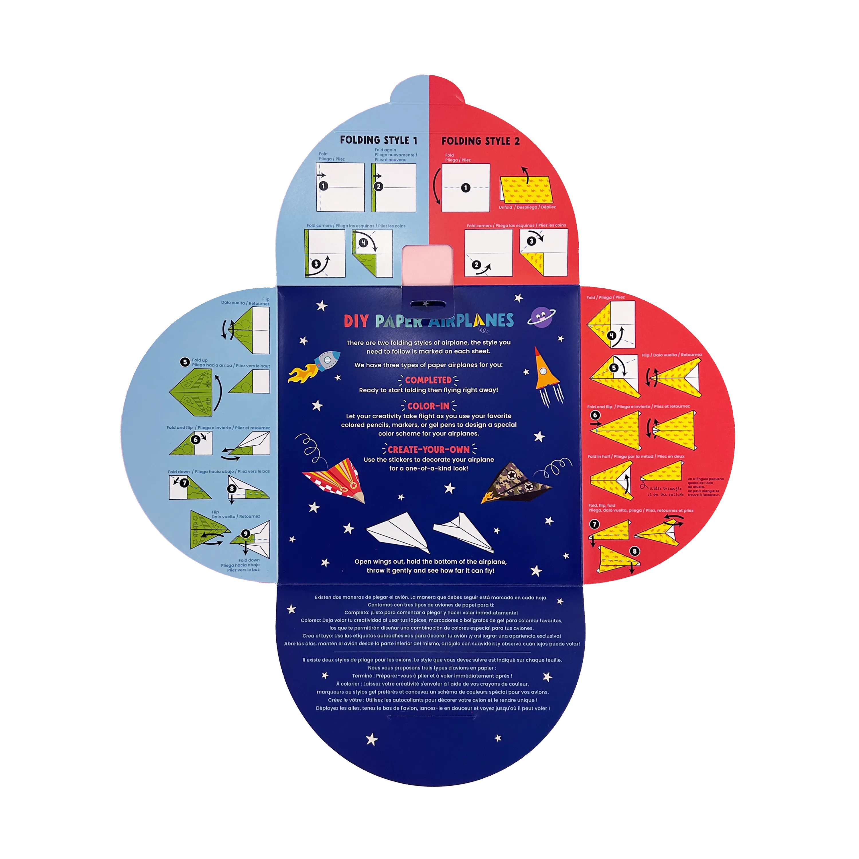 Open instructions for OOLY DIY Paper Airplanes Activity Kit
