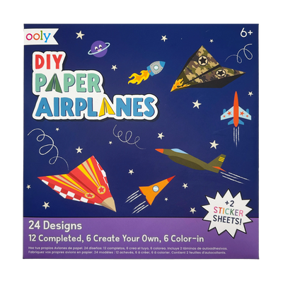 DIY Paper Airplanes Activity Kit - 24 Designs - 2 Sticker Sheets