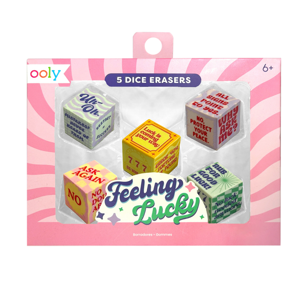 Feeling Lucky Dice Erasers - Set of 5