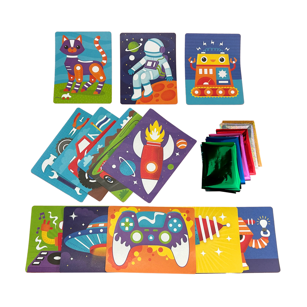 Image showcasing Foil-tastic Foil Art & Coloring Set - Gadgets & Gizmos - OOLY