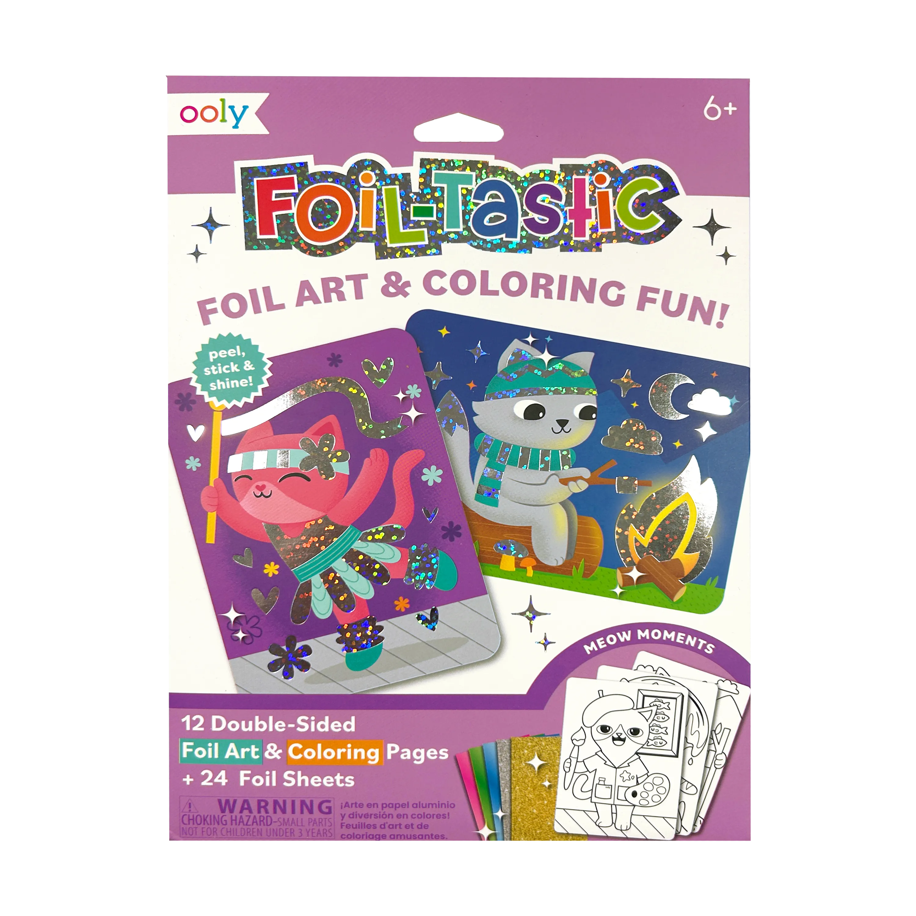 OOLY Meow Moments Foil-Tastic foil art  set packaging front on a white background