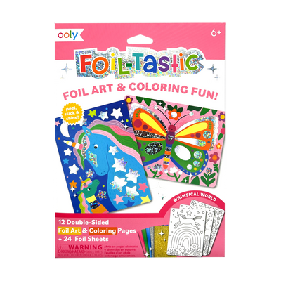 Foil-tastic Foil Art & Coloring Set - Whimsical World - 12 Pages 24 Foil Sheets