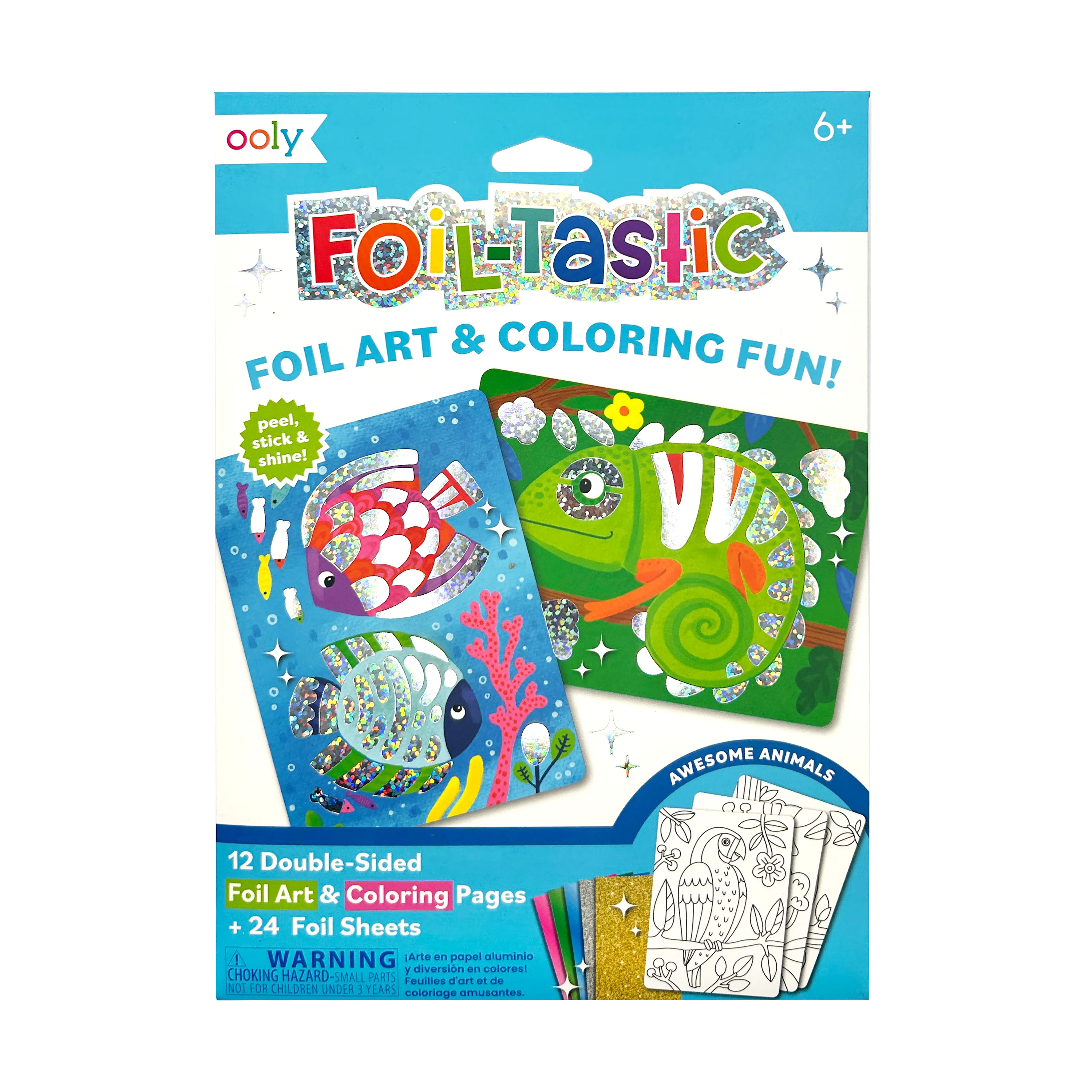 OOLY Foil-tastic Foil Art & Coloring Set - Awesome Animals packaging front