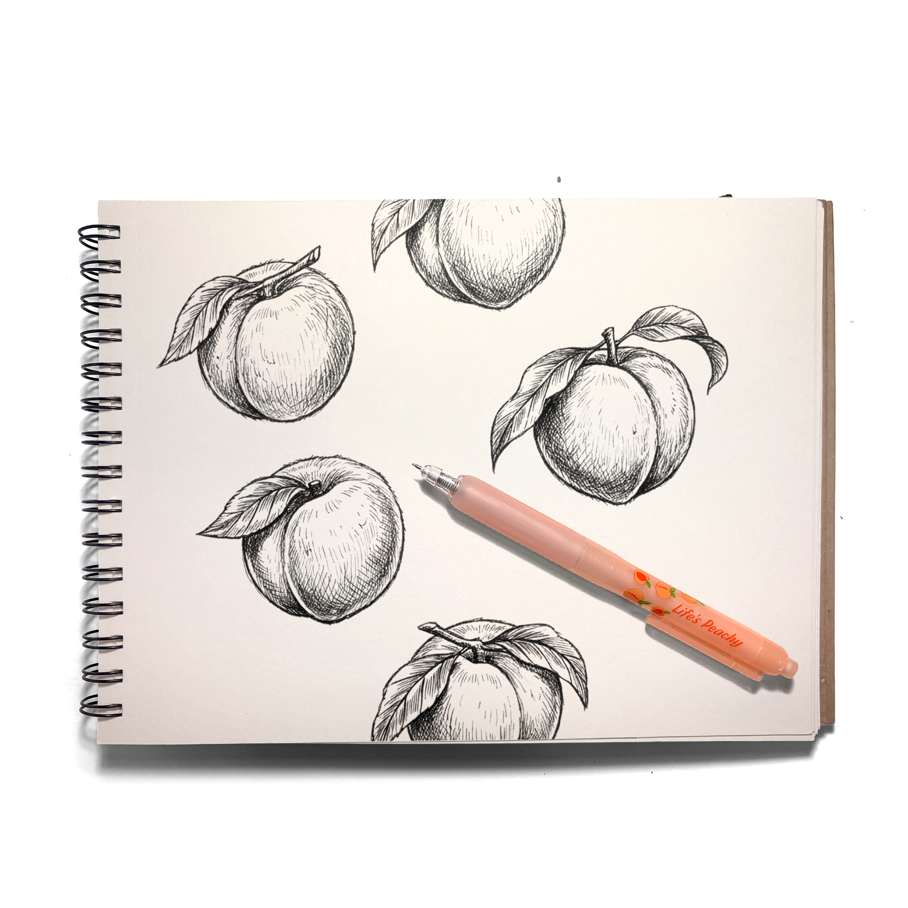 Fresh Squeezed Fruit Scented Gel Pen - Black Ink - Peach