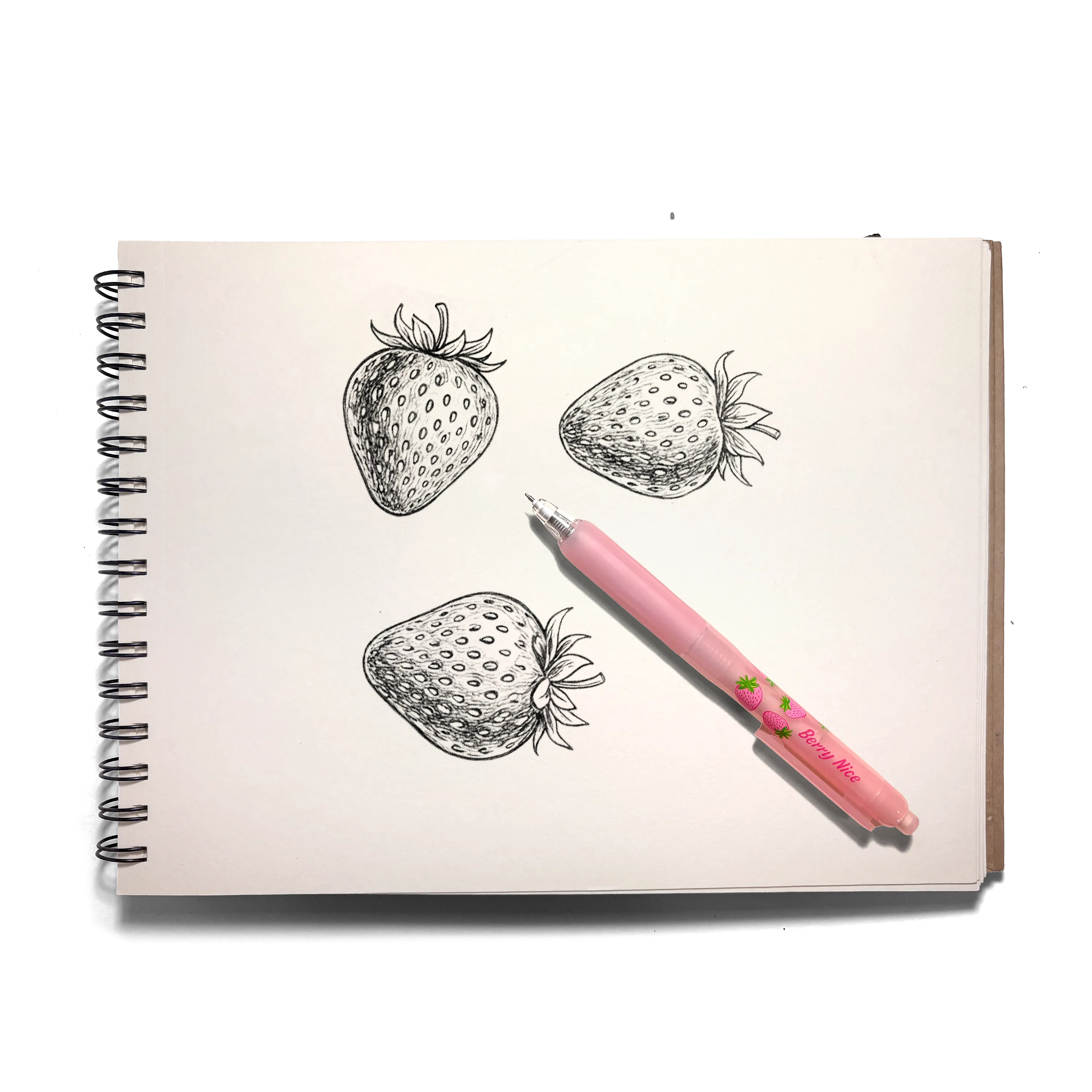 Fresh Squeezed Fruit Scented Gel Pen - Black Ink - Strawberry