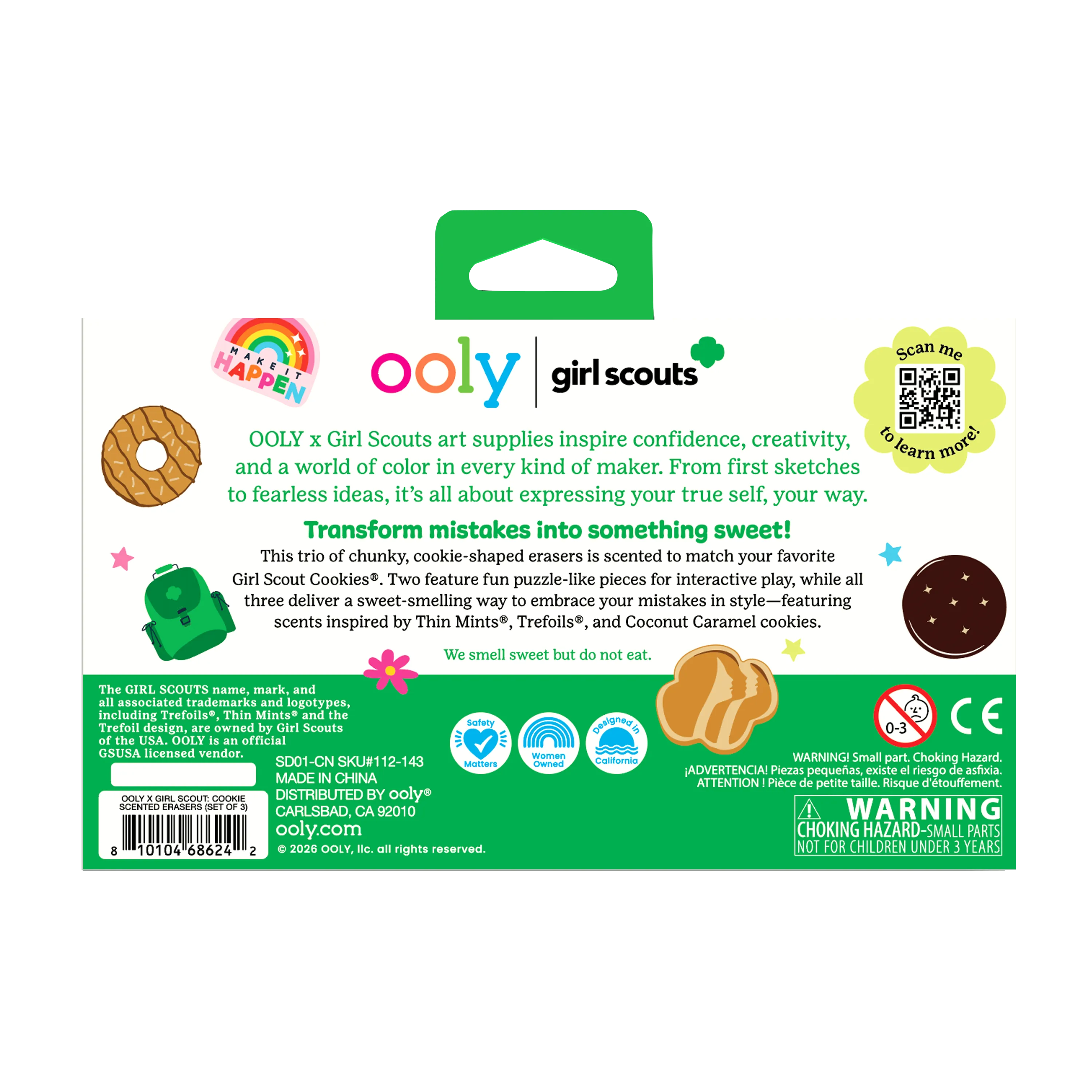 OOLY x Girl Scouts Cookie Scented Erasers - Set of 3