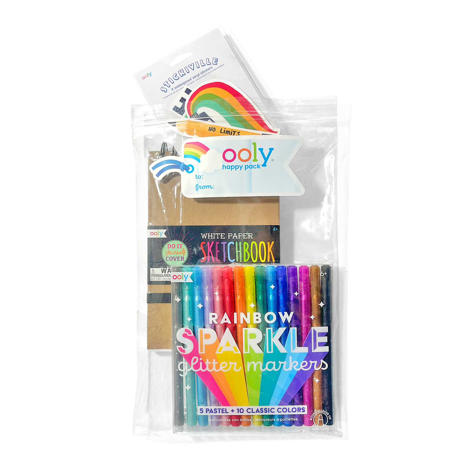 OOLY Holiday Gift Pack markers, stickers and sketchbook in gift packaging