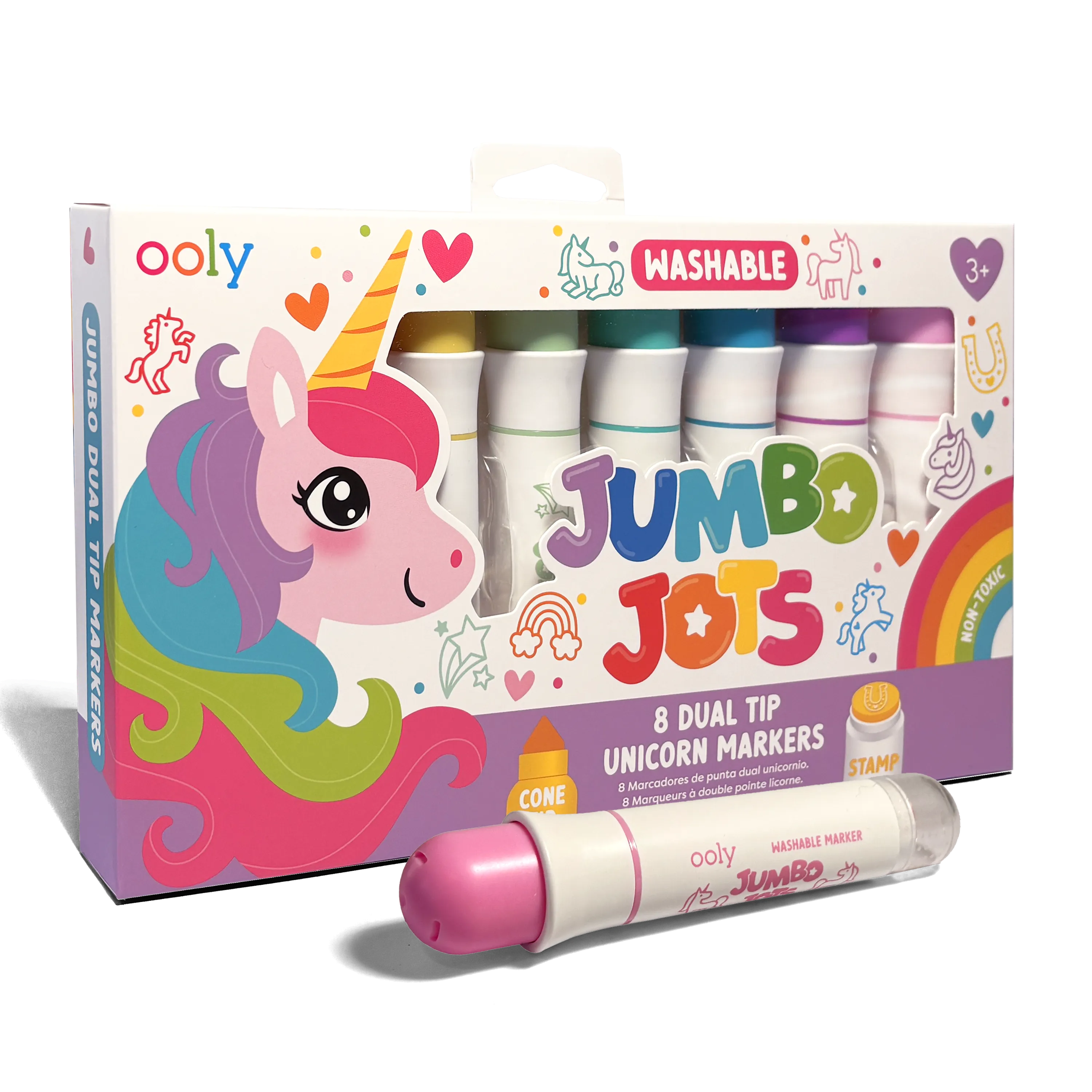 Jumbo Jots Dual Tip Stamp Markers - Unicorn - Set of 8