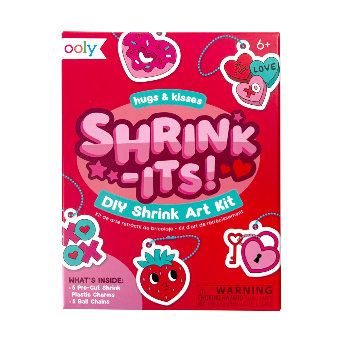 Shrink Its Mini DIY Shrink Art Kit Hugs & Kisses 5 Charms