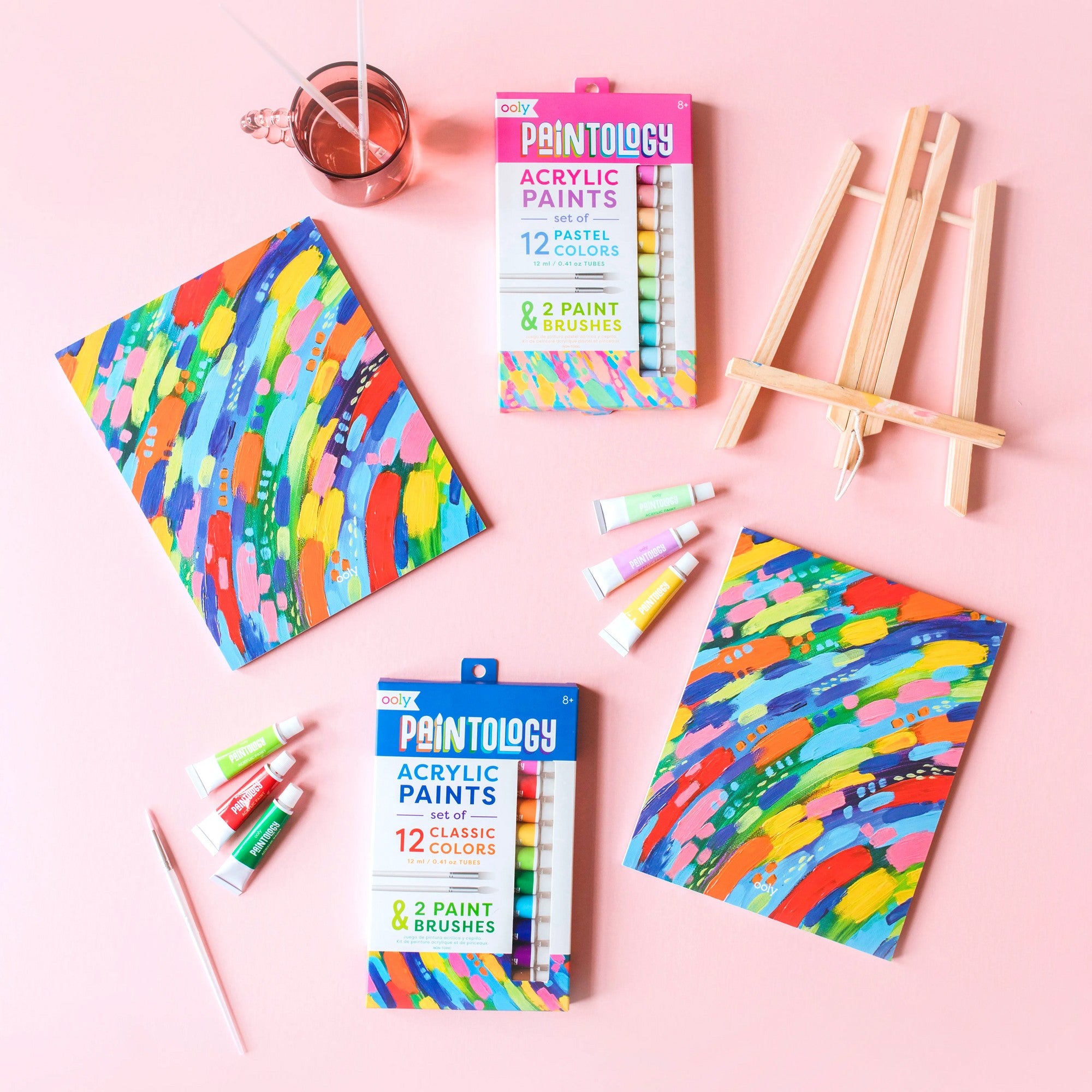 Paintology Acrylic Paints Set - Pastel Colors - Set of 12