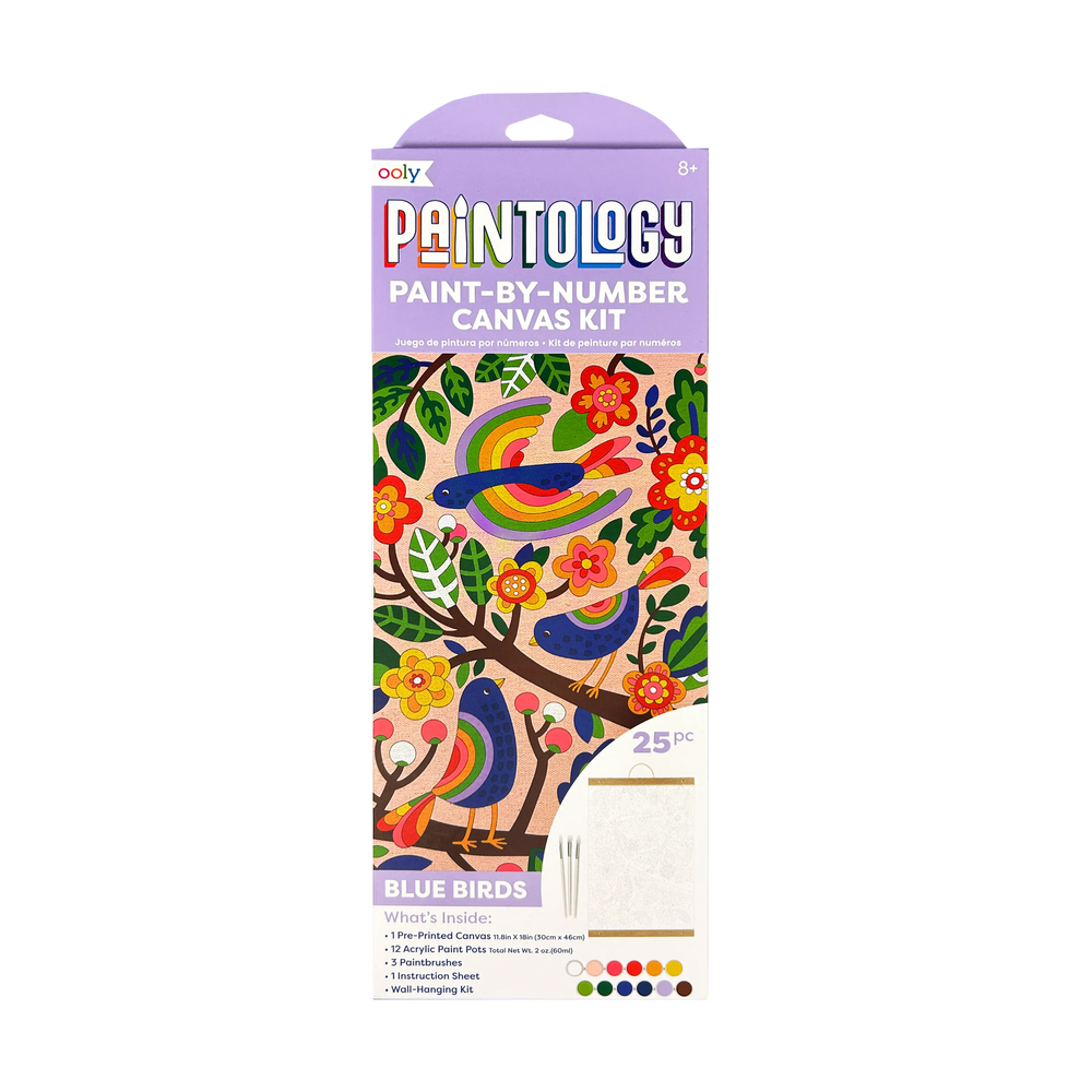 Paintology Paint By Number Canvas Kit Blue Birds OOLY paintology-paint-by-number-canvas-kit-blue-birds-ooly
