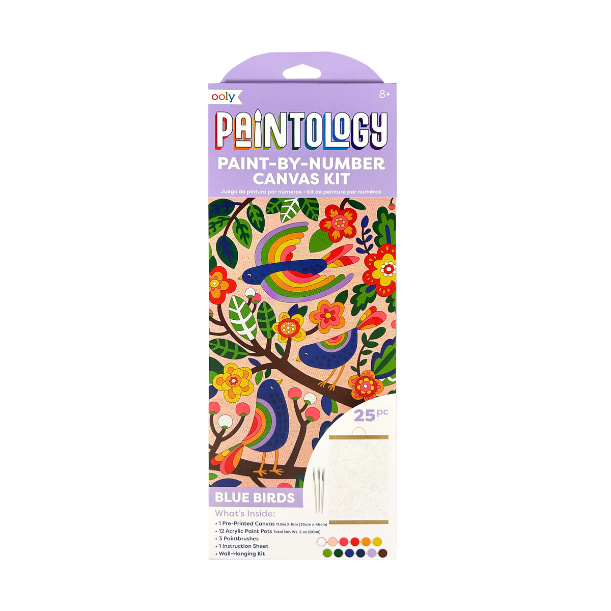 Paintology Paint By Number Canvas Kit Blue Birds OOLY paintology-paint-by-number-canvas-kit-blue-birds-ooly