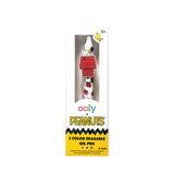 Front of packaging of OOLY x Peanuts - 3 Color Erasable Gel Pen