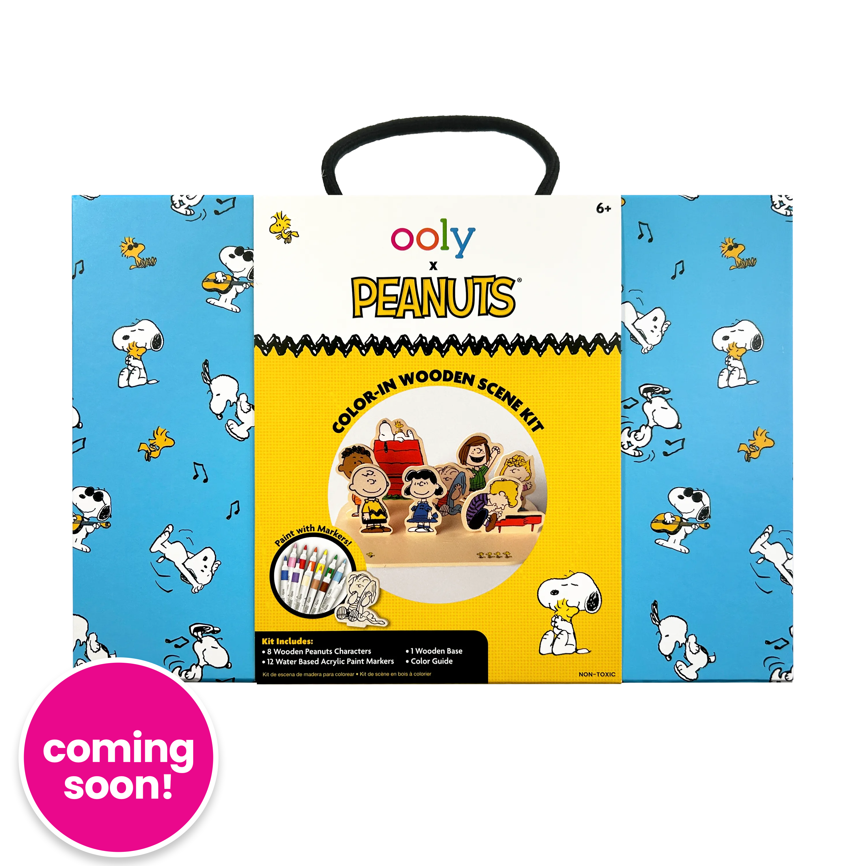 OOLY x Peanuts Color-In Wooden Scene Kit - 12 Paint Markers