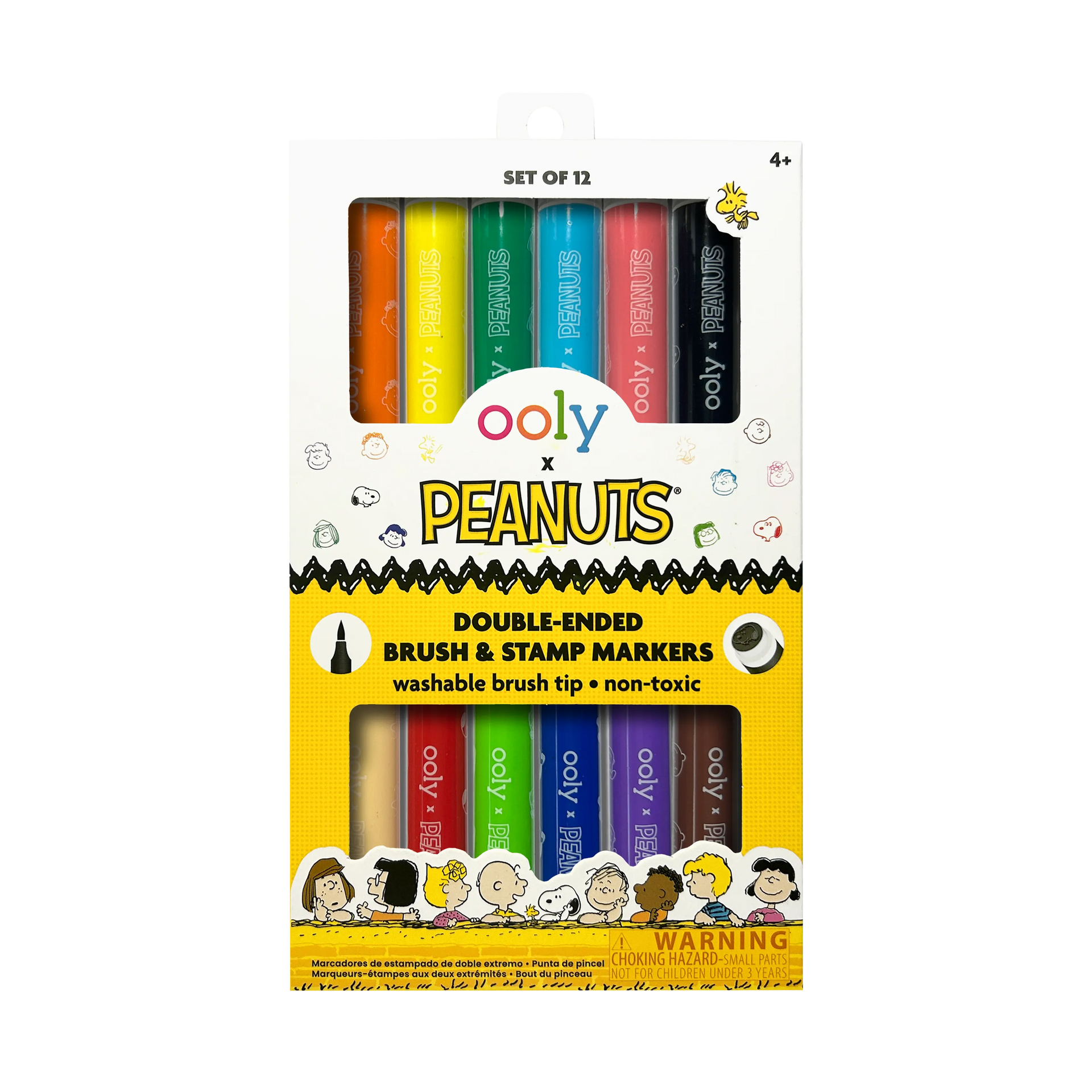 OOLY x Peanuts Double-Ended Brush & Stamp Markers - Set of 12