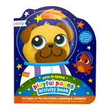 Front cover of OOLY Playful Pages Activity Book - Games Coloring Stickers - Pets in Space