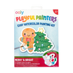 Playful Painters Easy Watercolor Painting Kit - Merry & Bright - 12 Cards 12 Palettes 1 Paintbrush