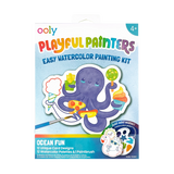 Front packaging of OOLY Ocean Fun Playful Painters Easy Watercolor Painting Kit on a white background