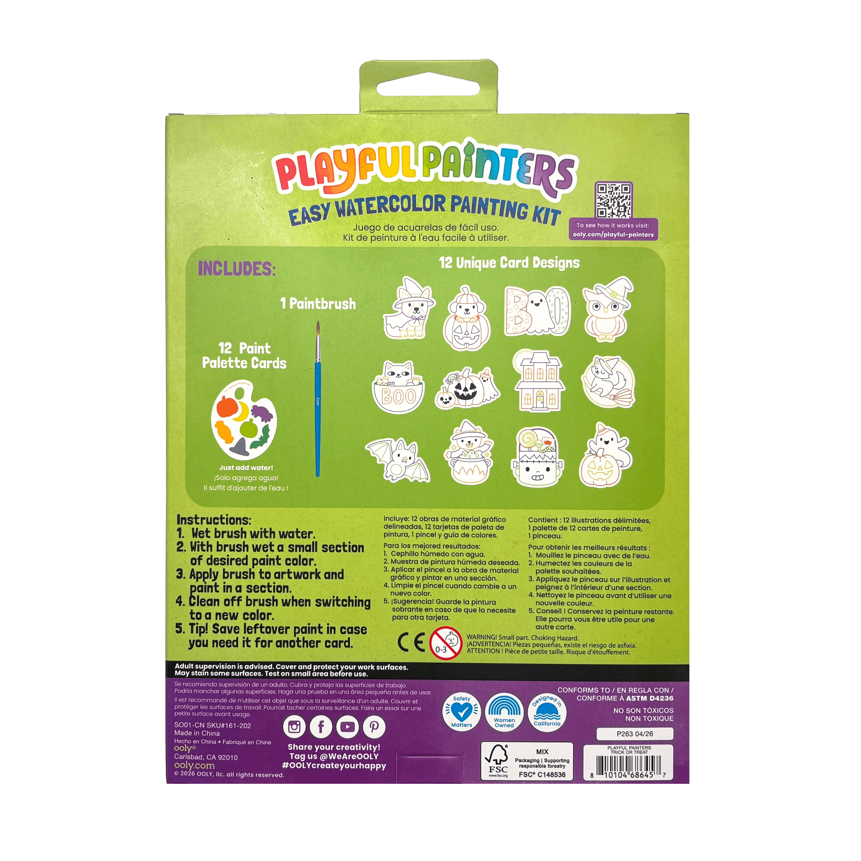 Playful Painters: Easy Watercolor Painting Kit - Trick or Treat