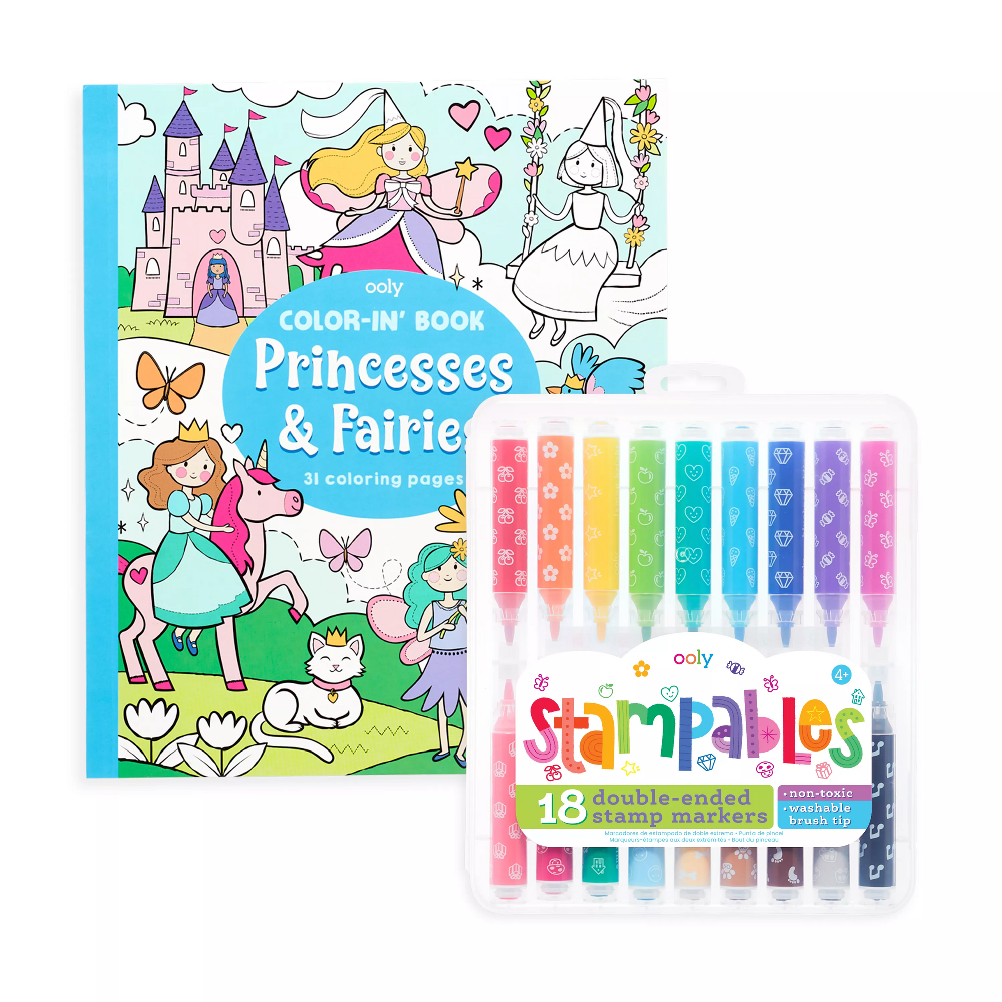 OOLY Princess & Fairies Stampable Coloring Giftables Pack out of gift wrap