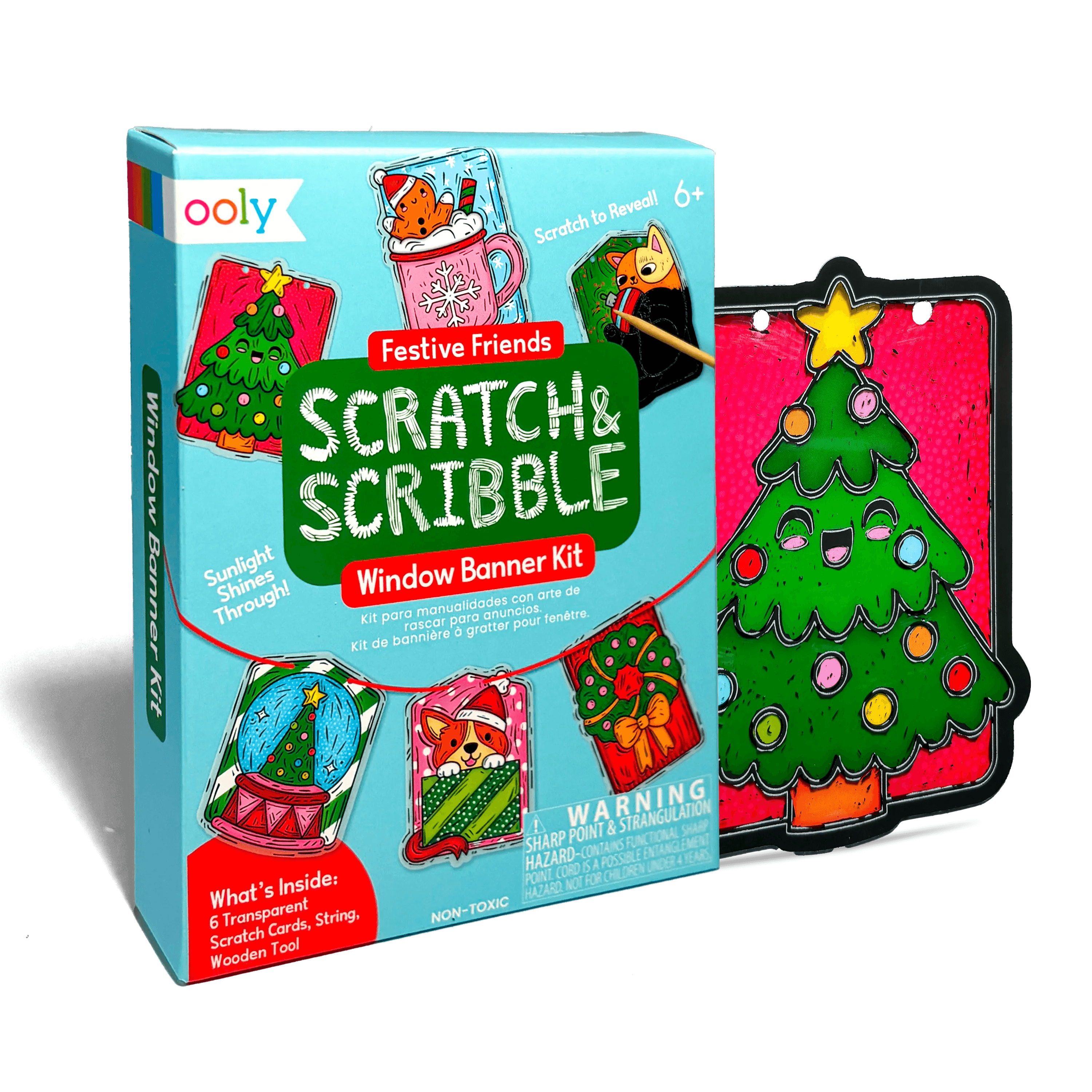 Scratch & Scribble Mini Window Banner Kit - Festive Friends