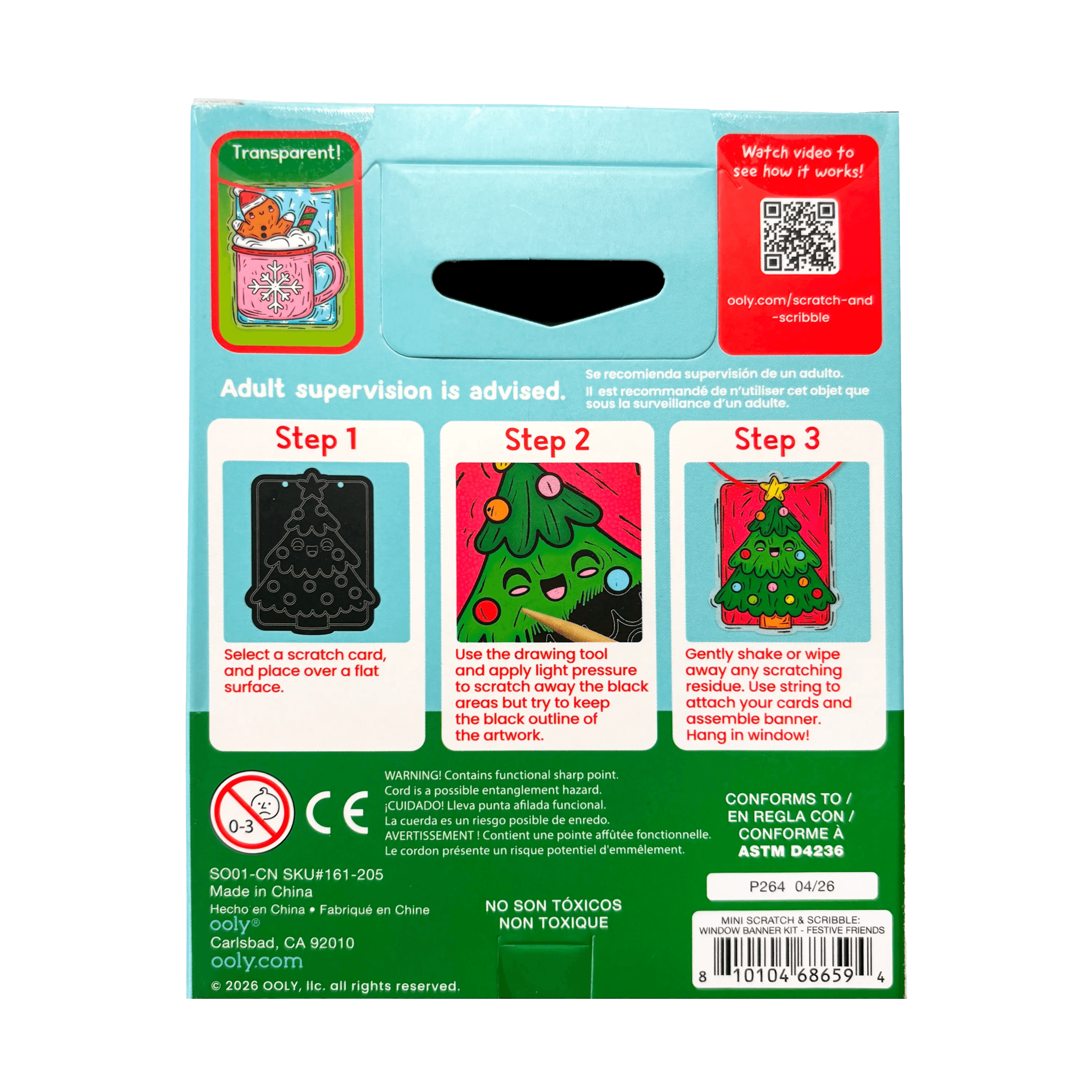 Scratch & Scribble Mini Window Banner Kit - Festive Friends