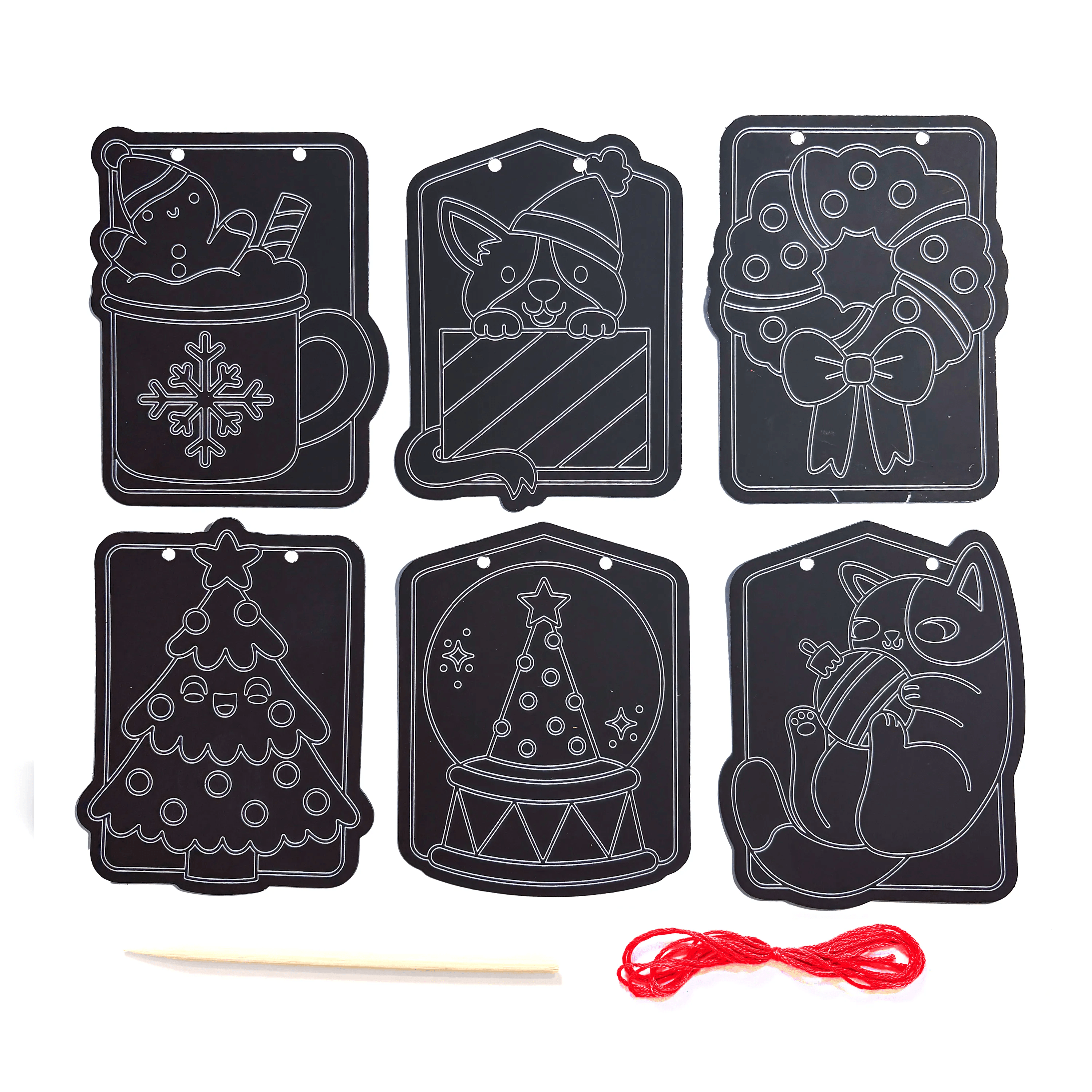 Scratch & Scribble Mini Window Banner Kit - Festive Friends
