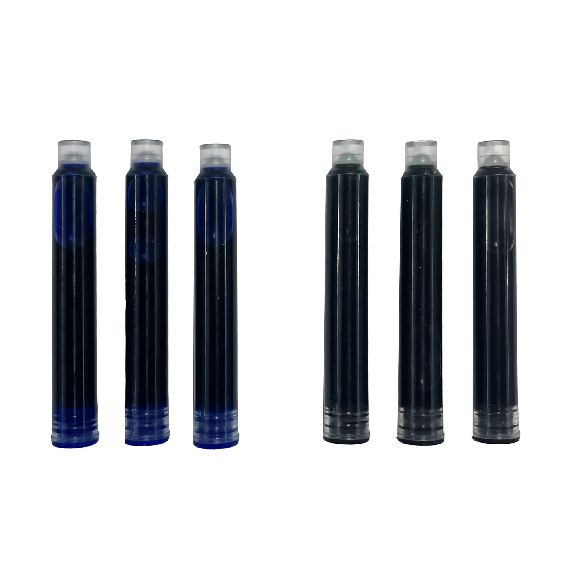 6 refills for the OOLY Splendid Duo Fountain Pens 3 Black & 3 Blue Ink Cartridges