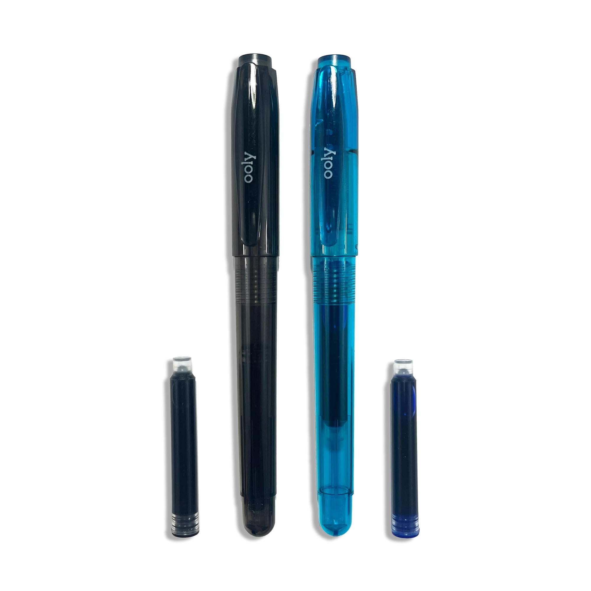Both blue and black ink OOLY Splendid fountain pen tips with refills
