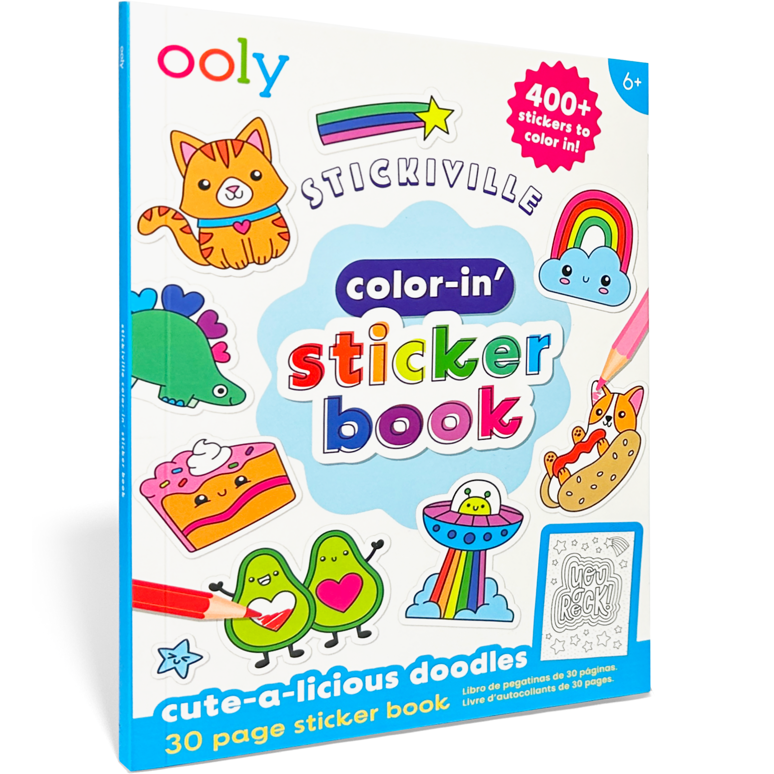 Stickiville Color-In’ Sticker Book: Cute-A-Licious Doodles - OOLY
