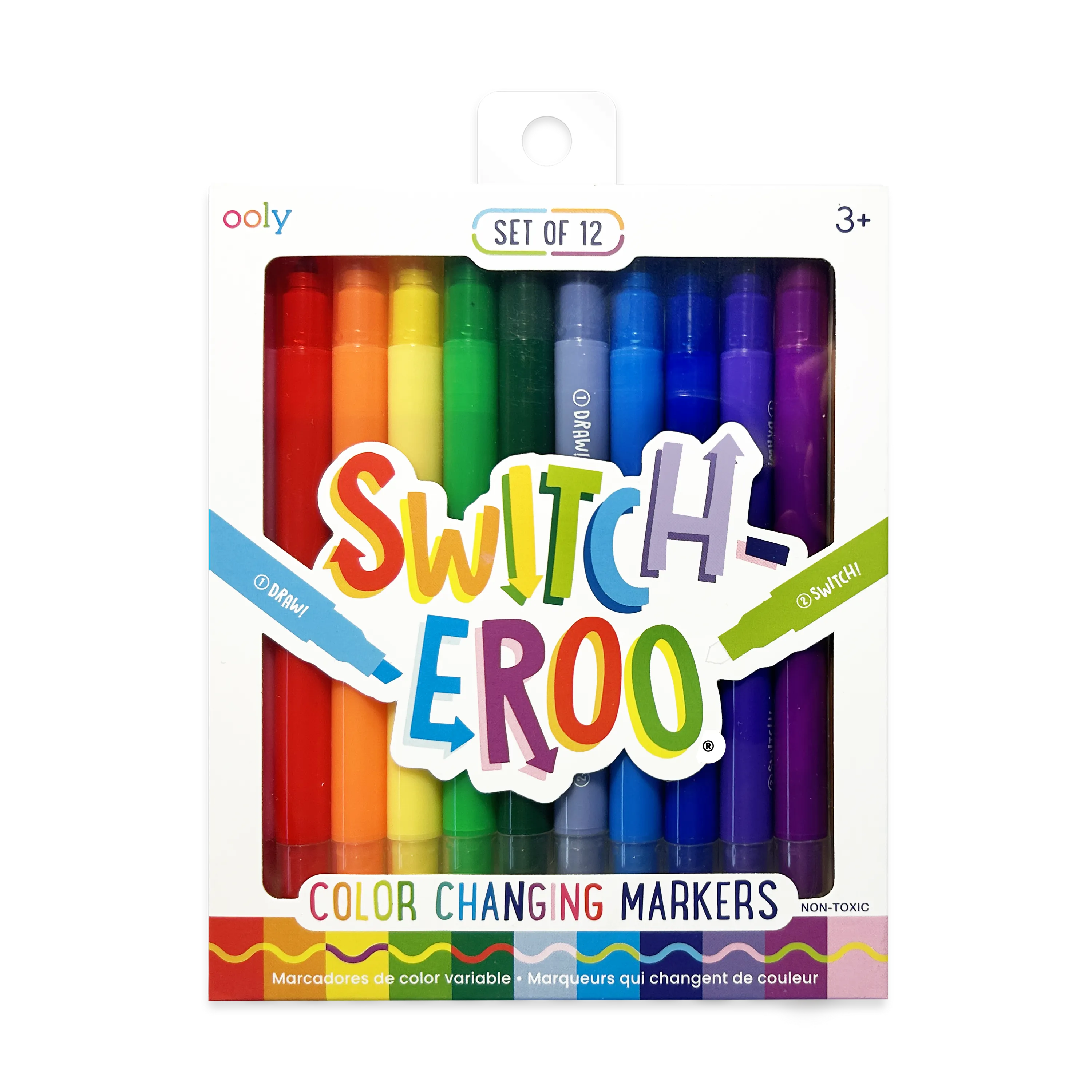 Front of packaging of OOLY Switch-Eroo color changing markers