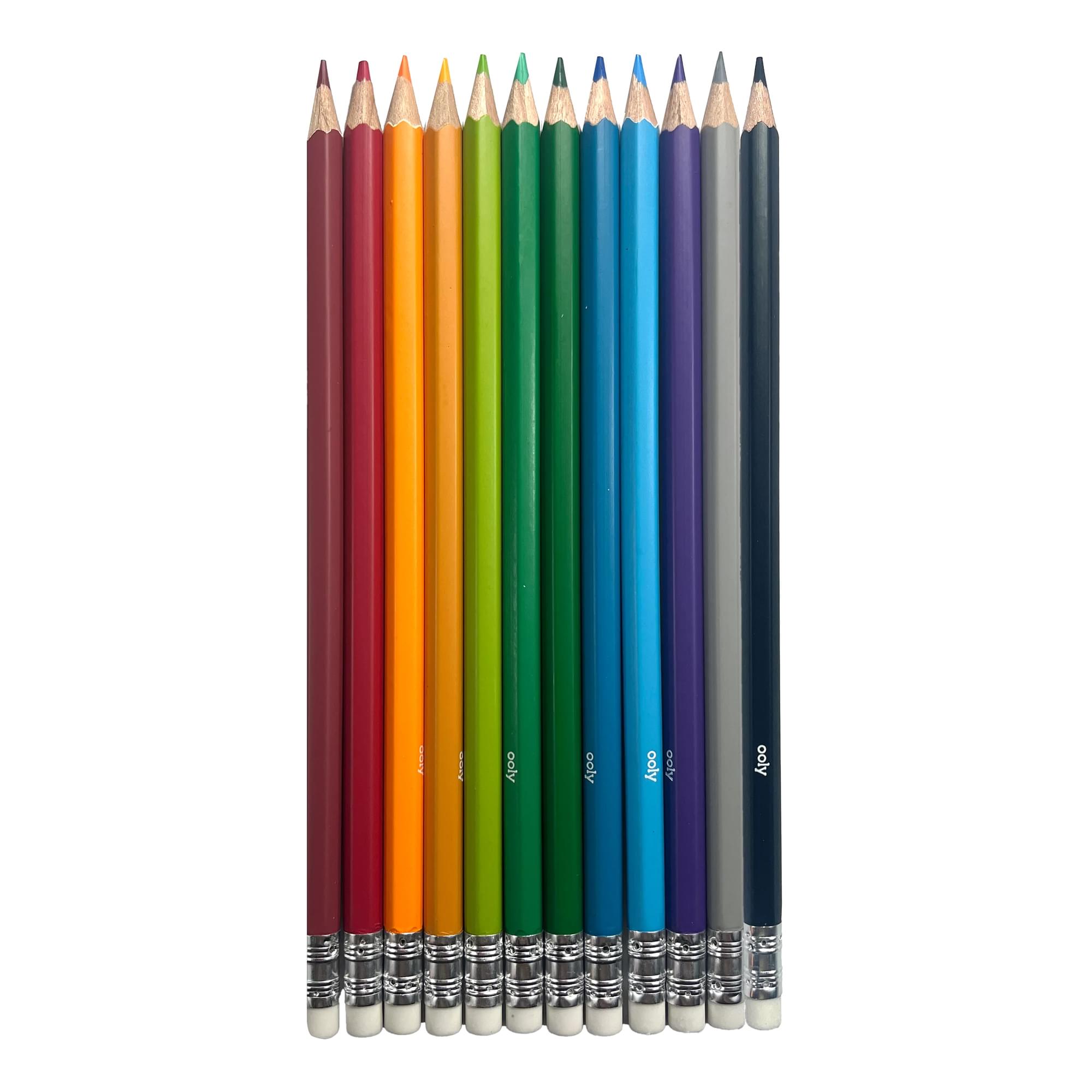 Row of OOLY Un-Mistakeables Erasable Colored Pencils