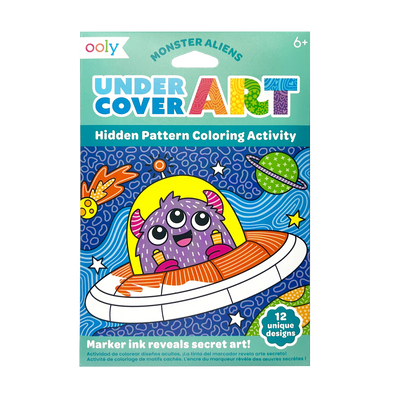 Undercover Art Hidden Pattern Coloring Activity Art Cards - Monster Aliens - 12 Cards