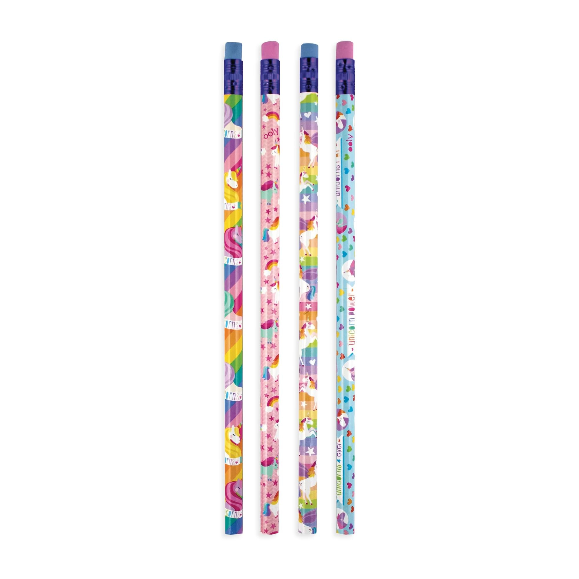 OOLY Unique Unicorns Graphite Pencils 4 pencils out of packaging straight