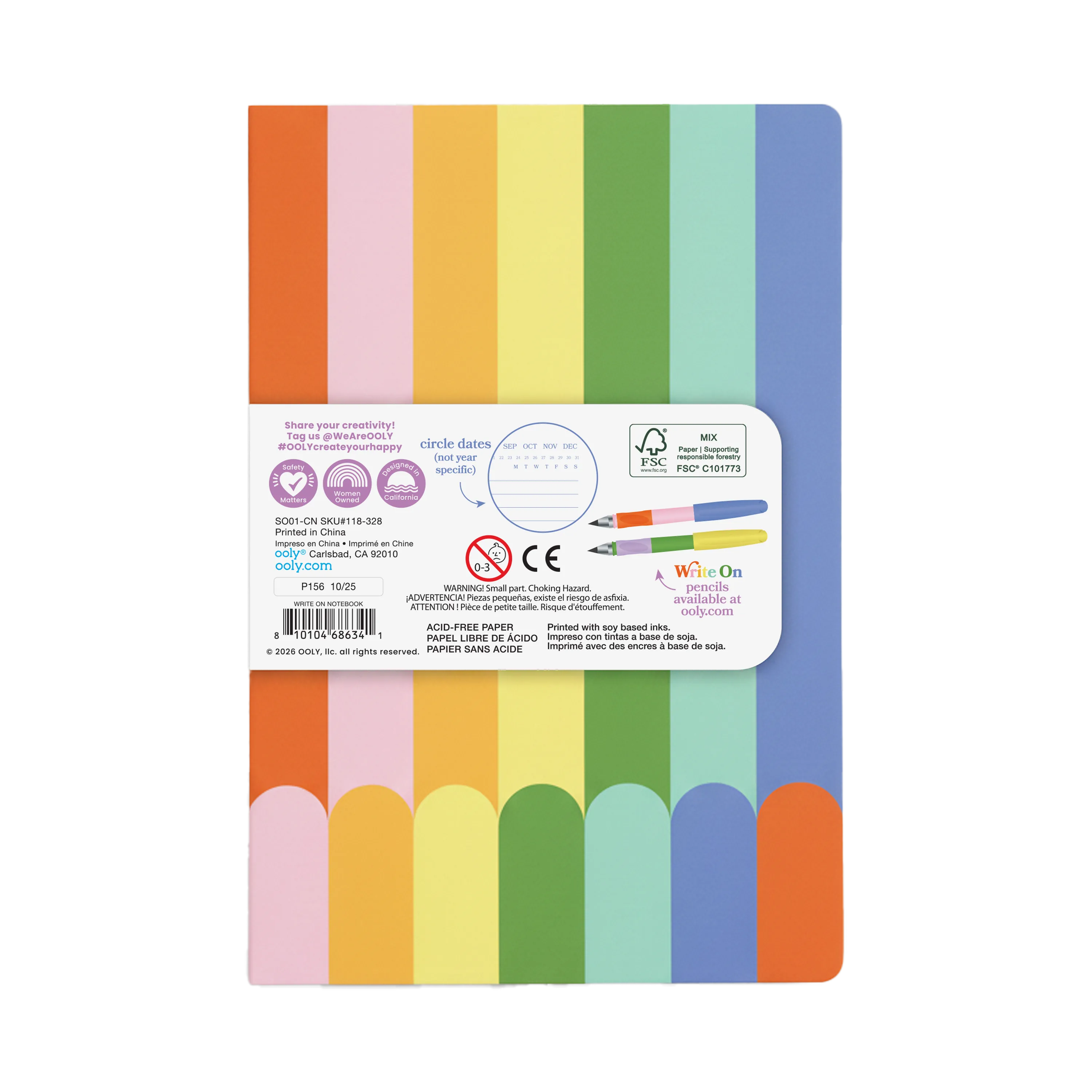 Back cover of OOLY Write On Notebook