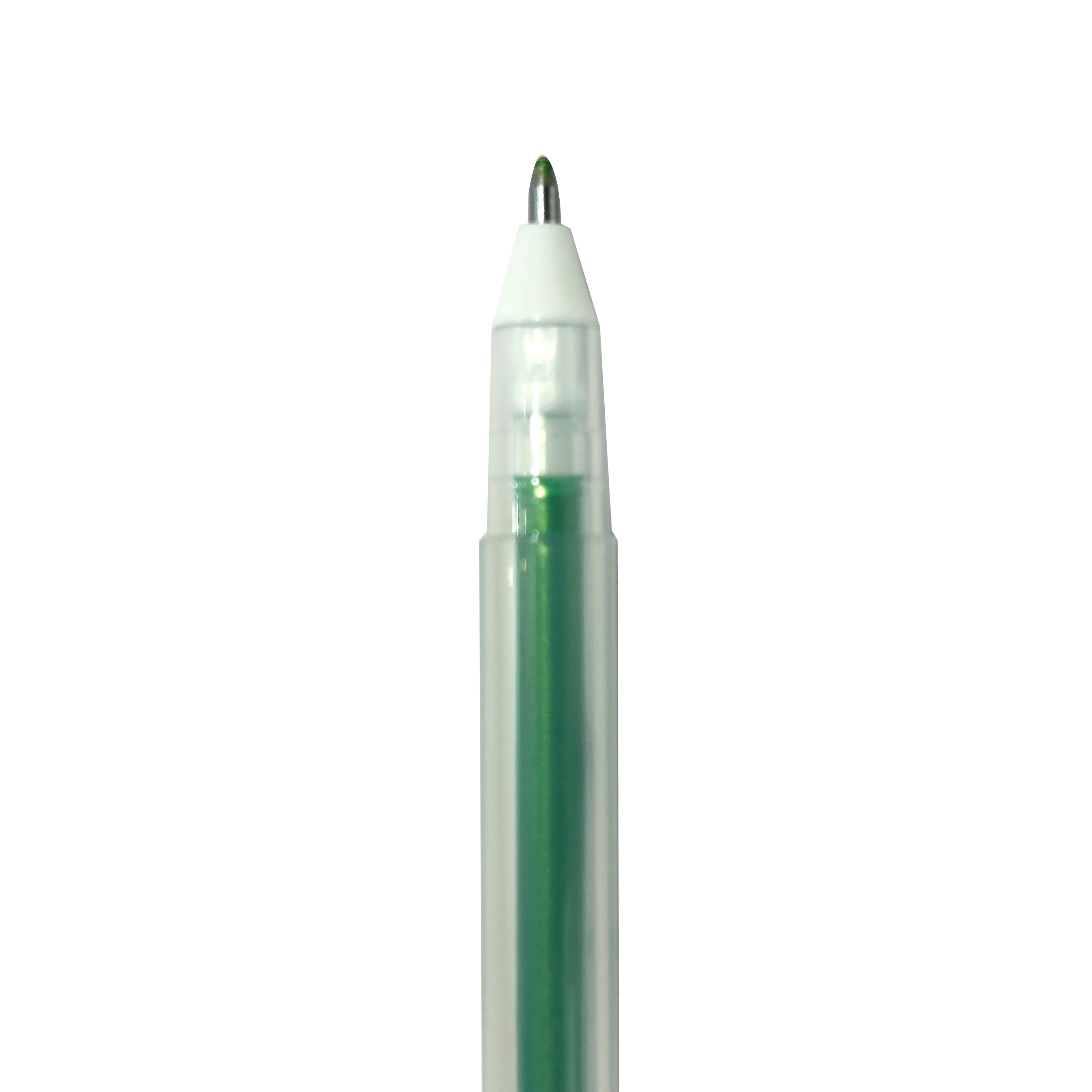 Close up of green OOLY Yummy Yummy Metallic Scented Gel Pen tip