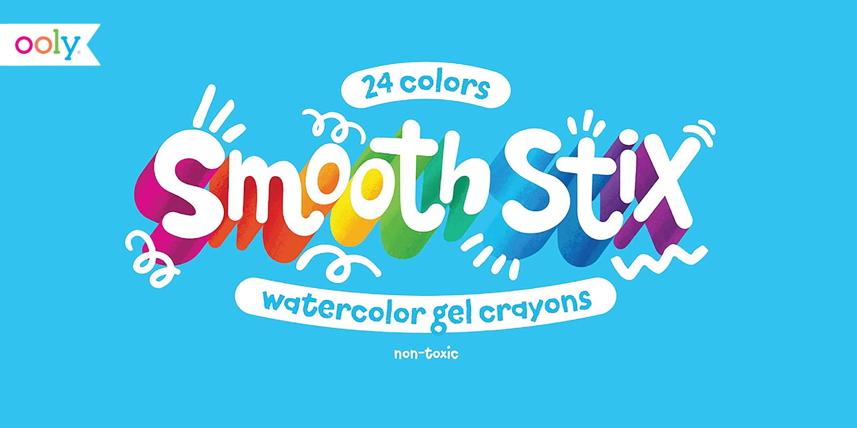 Smooth Stix Watercolor Gel Crayons Set of 24 OOLY