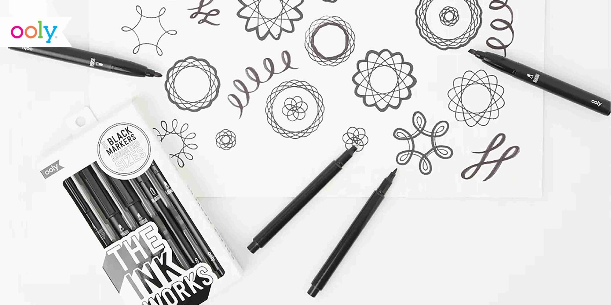The Ink Works - Art Markers - Assorted Tips - Set of 5 - OOLY