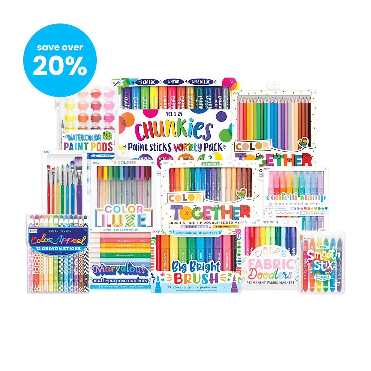 OOLY - Heart Stacking Crayons - Set of 12 – Little Roo's MN, LLC