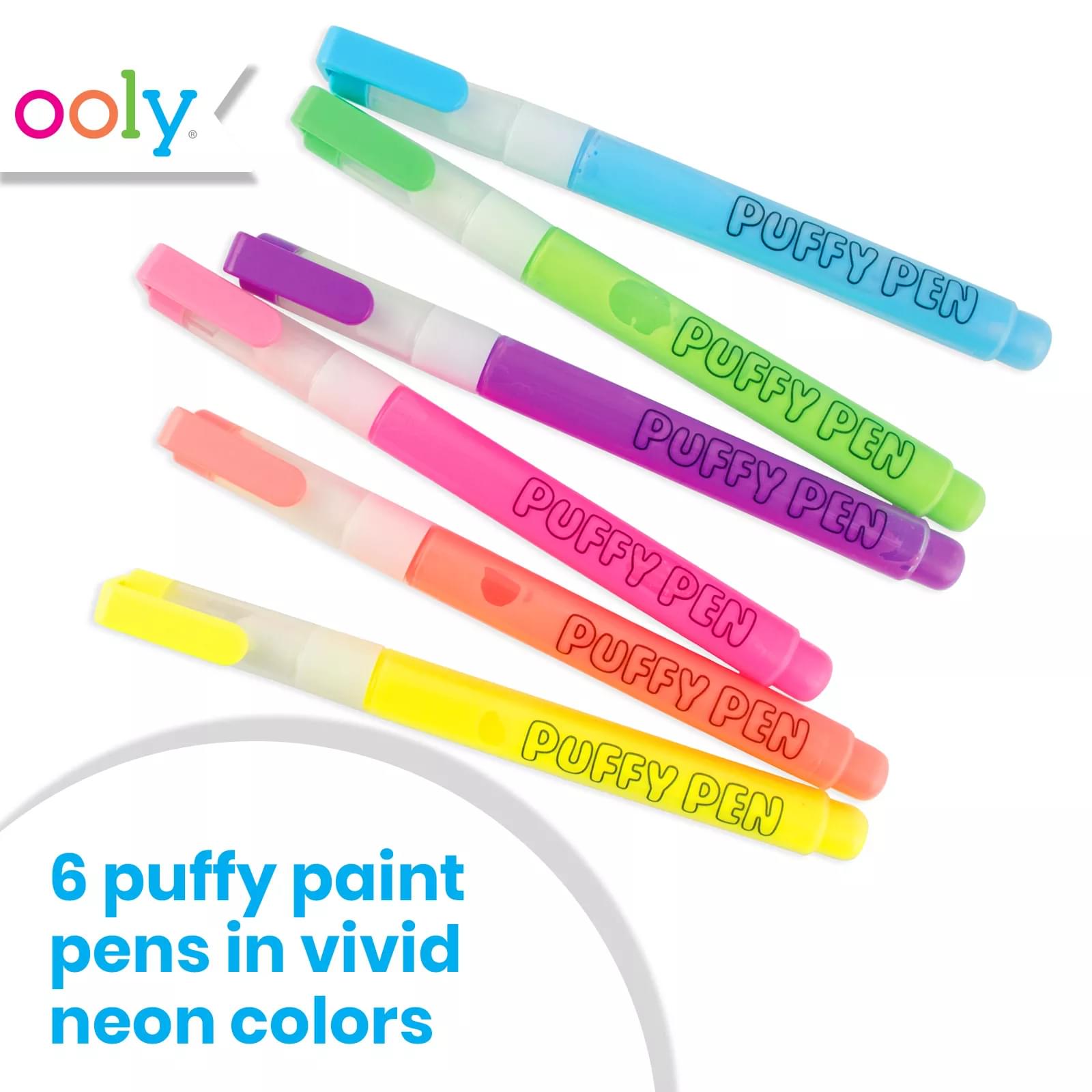 Magic Neon Puffy Pens (Set of 6)