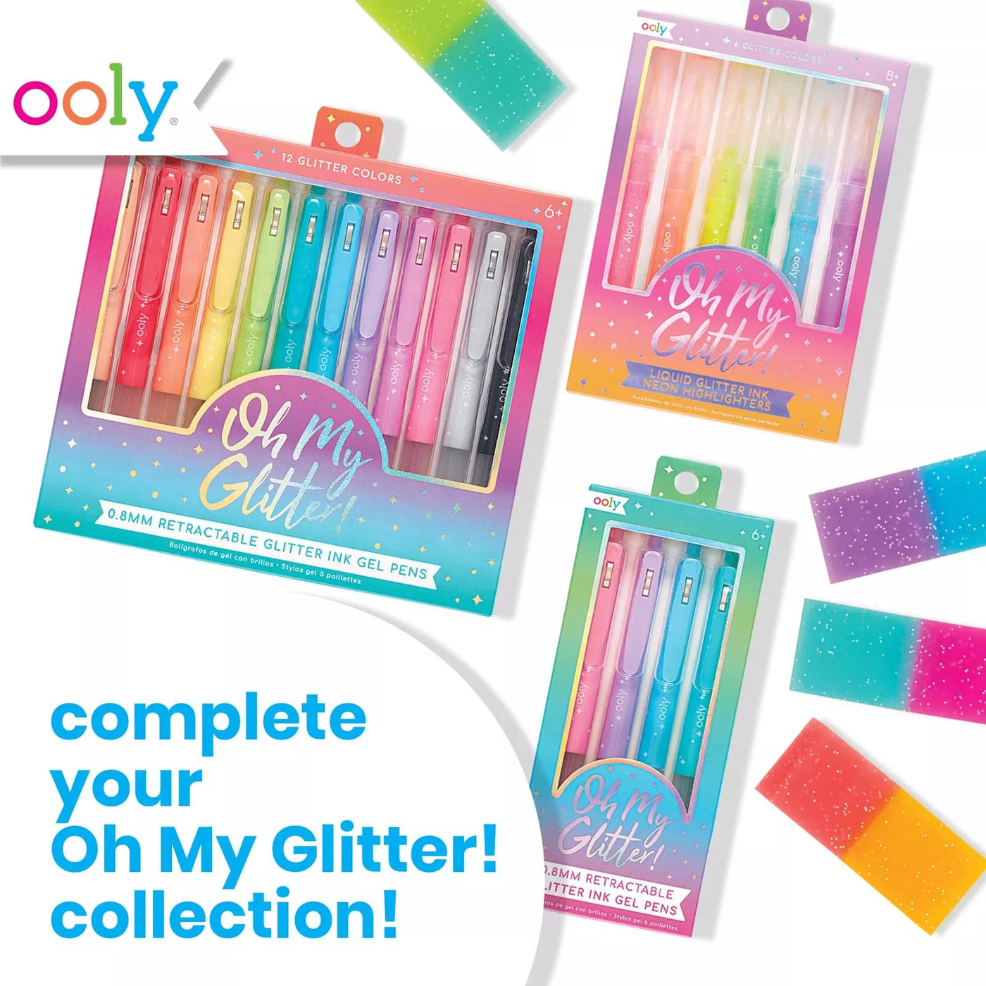 Oh My Glitter! Retractable Gel Pens Set of 12 OOLY