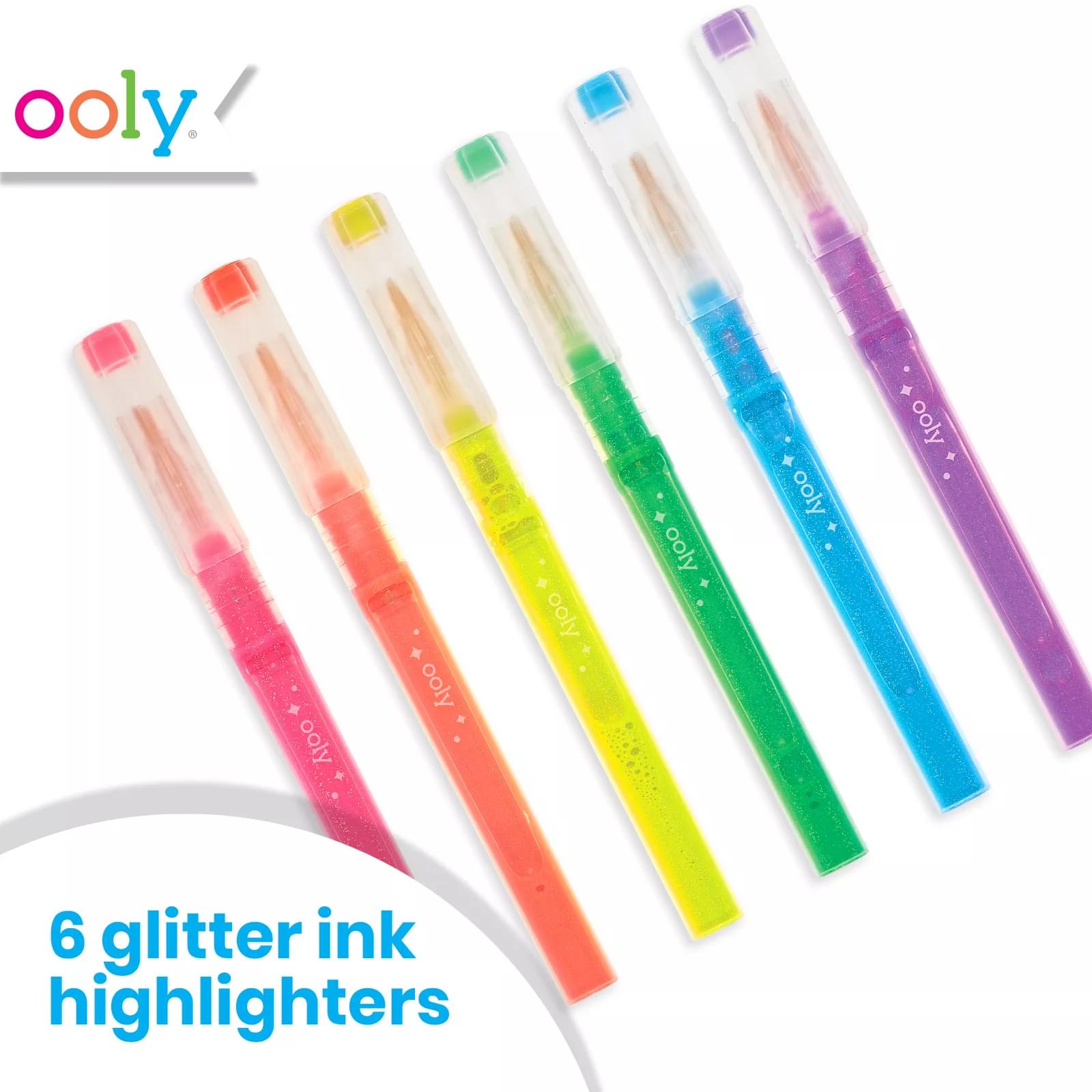 4 Pack Glitter Highlighters - Metallic Effect