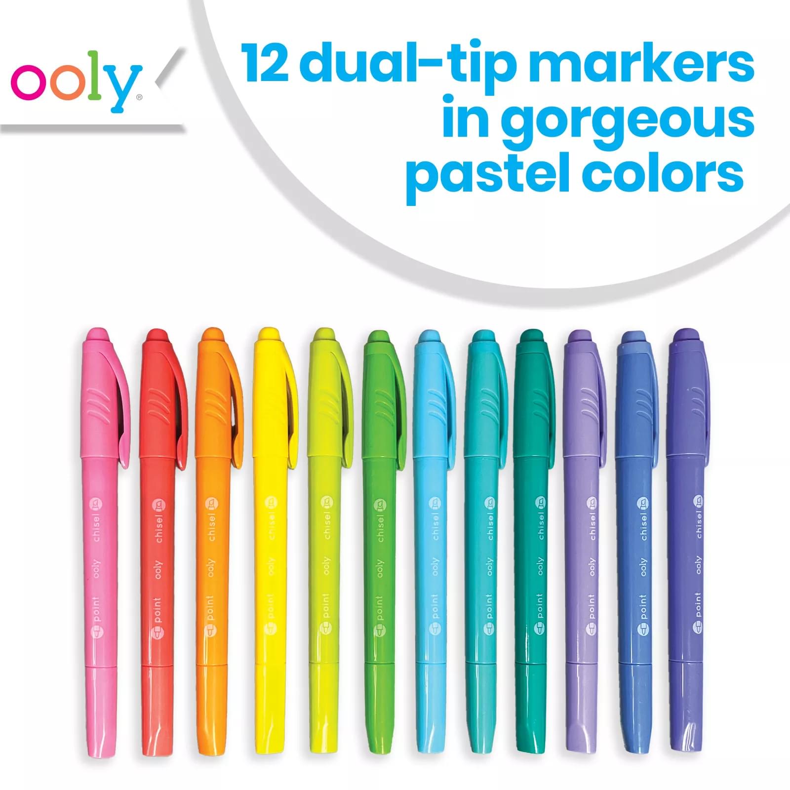 Pastel Hues Dual Tip Markers - Set of 12 - OOLY